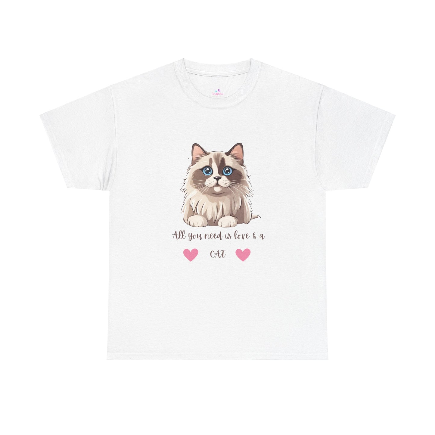 Cute Cat T-Shirt All You Need is Love & a Cat Unisex Jersey Short Sleeve Tee