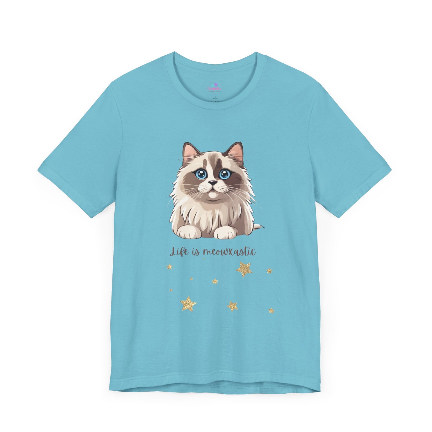 Cat T Shirt Life is Meowtastic Unisex Short Sleeve, Cat T Shirt Women, Cat T Shirt for Girls, Cat Lover T Shirt