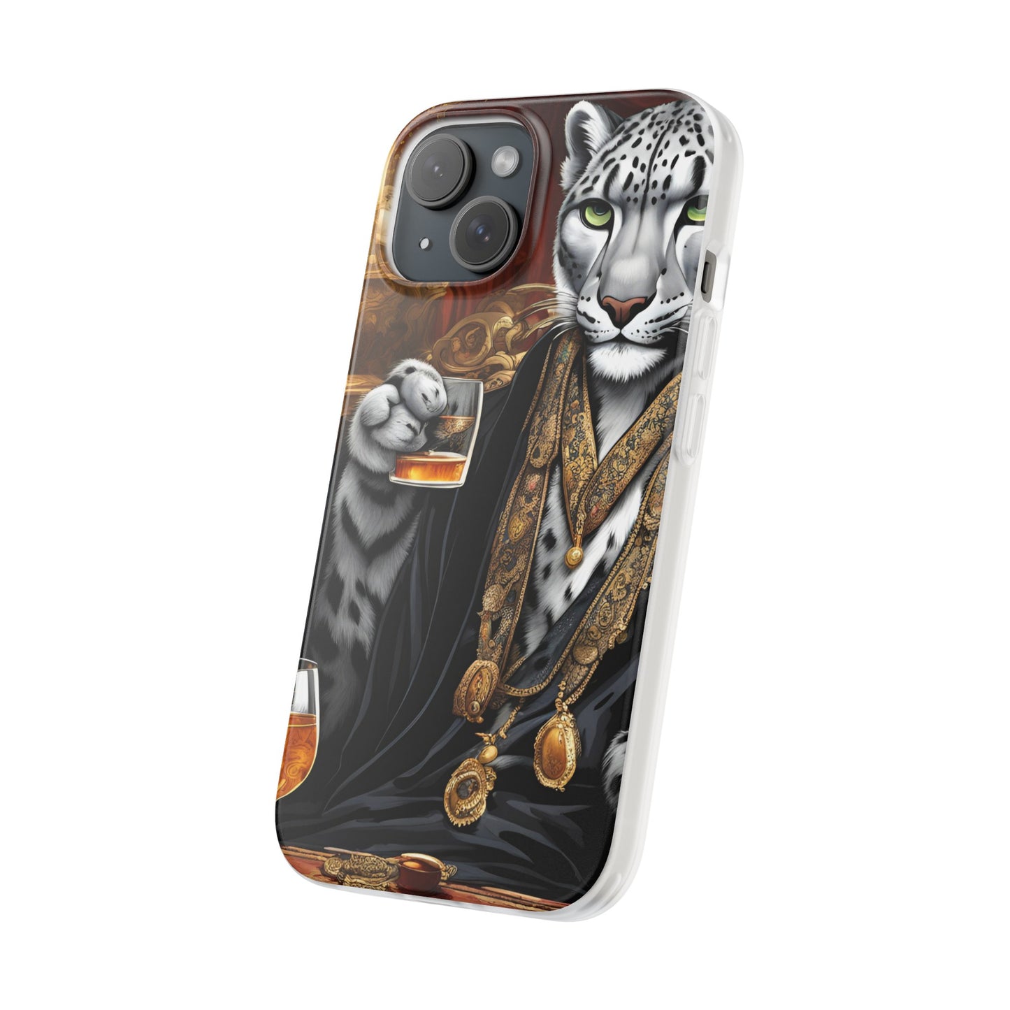Flexi Whimsical Leopard case for iPhone 15,14,13,12,11,X, Samsung Galaxy , Phone Cover, Cat Lover Gift, Gift for Him.