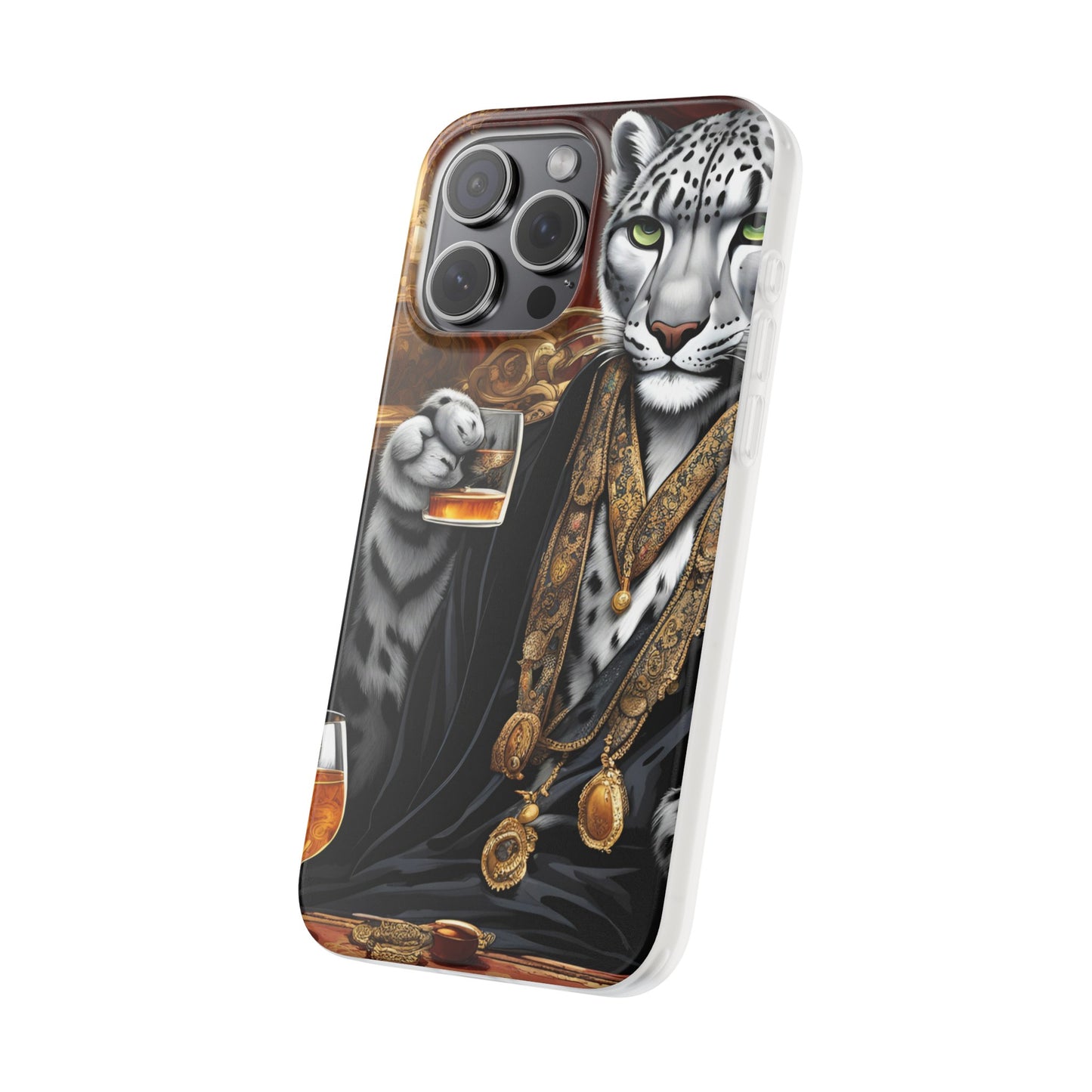 Flexi Whimsical Leopard case for iPhone 15,14,13,12,11,X, Samsung Galaxy , Phone Cover, Cat Lover Gift, Gift for Him.