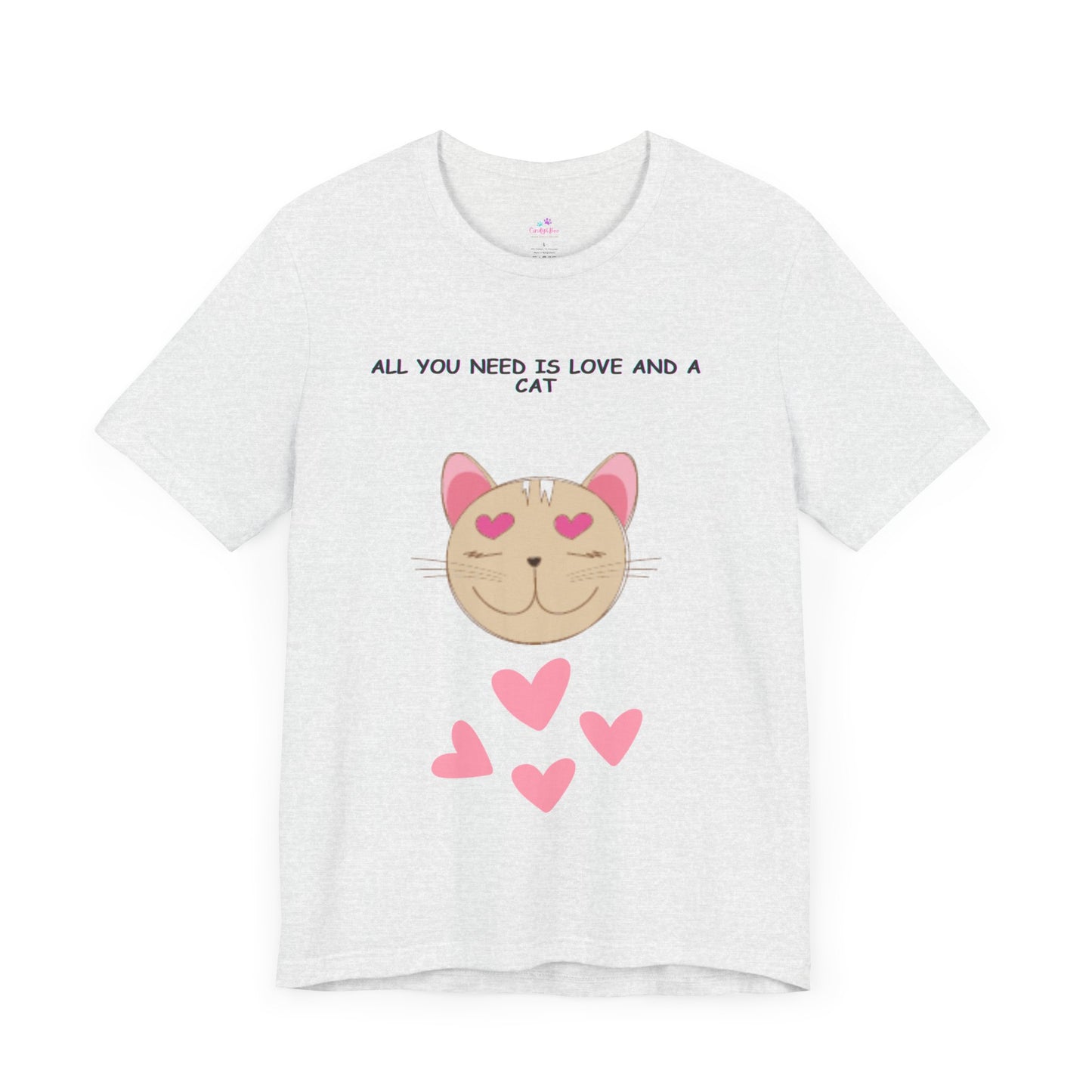 Kids Cat T-Shirt All You Need is Love & a Cat Unisex Jersey Short Sleeve