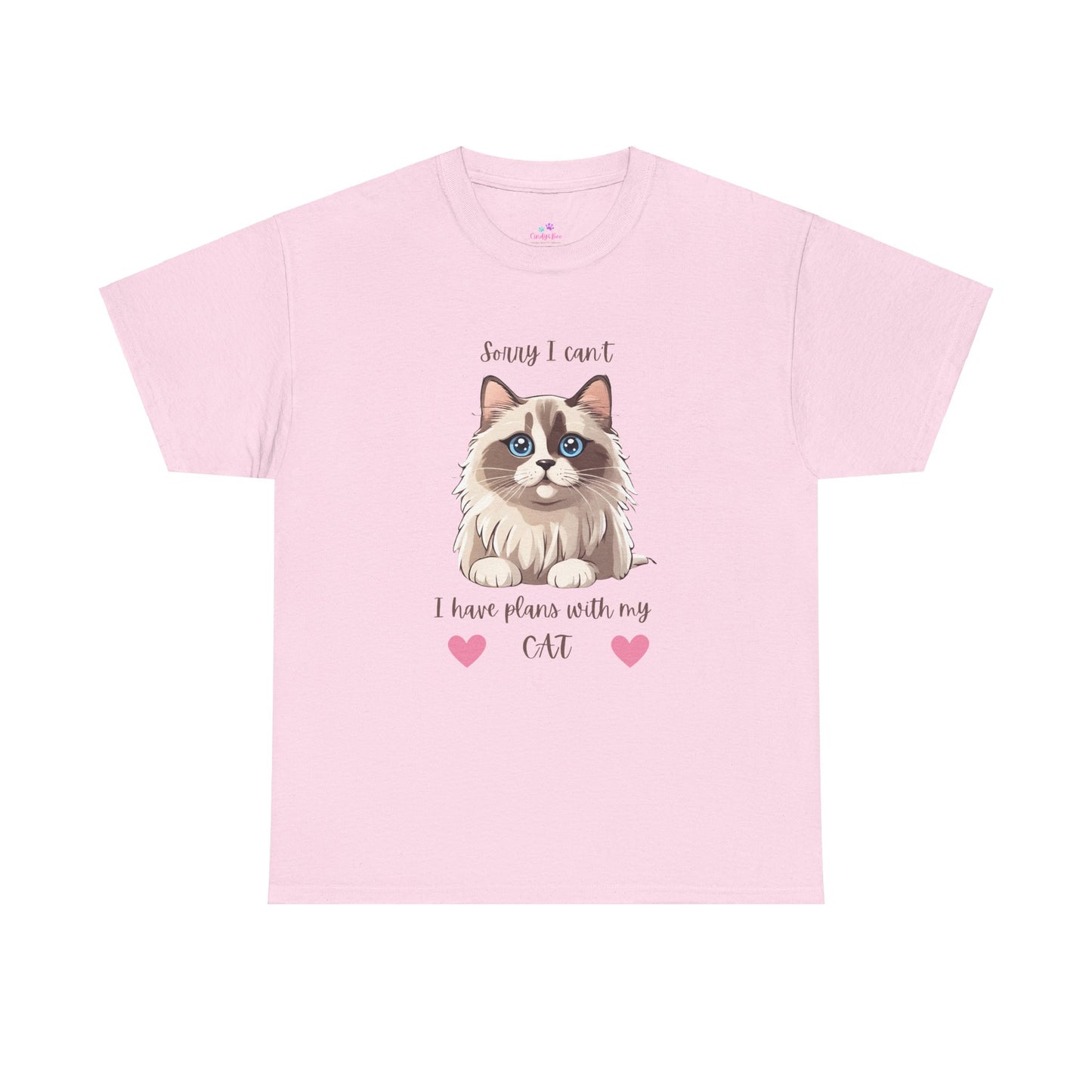 Cat T-Shirt Sorry I Can't I Have Plans With My Cat Cute Unisex Jersey Short Sleeve Tee