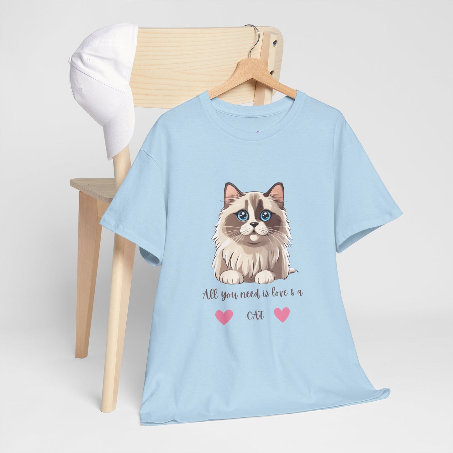 Cute Cat T-Shirt All You Need is Love & a Cat Unisex Jersey Short Sleeve Tee