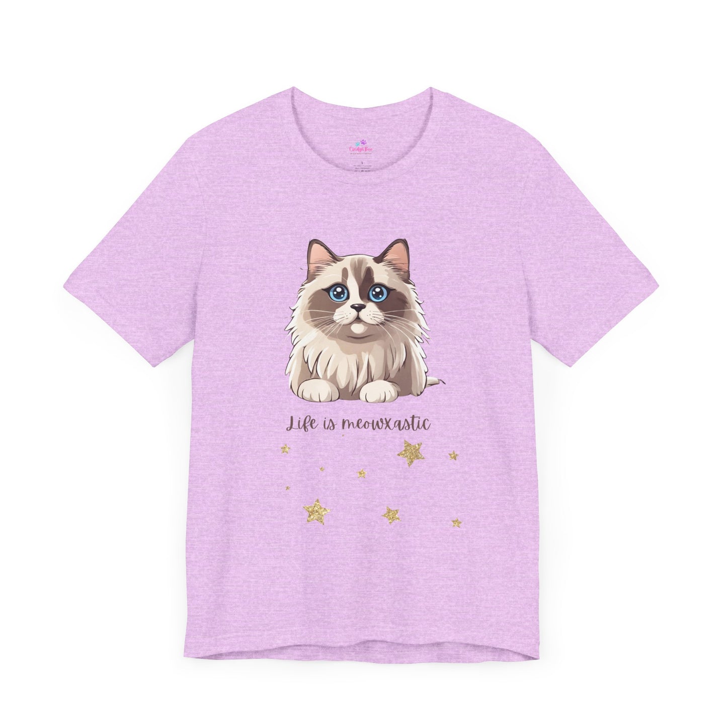 Cat T Shirt Life is Meowtastic Unisex Short Sleeve, Cat T Shirt Women, Cat T Shirt for Girls, Cat Lover T Shirt