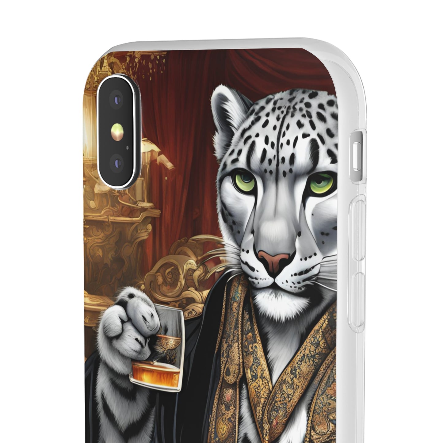 Flexi Whimsical Leopard case for iPhone 15,14,13,12,11,X, Samsung Galaxy , Phone Cover, Cat Lover Gift, Gift for Him.