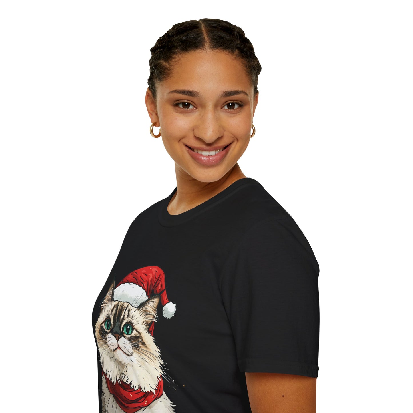 Meowy Christmas Ragdoll Cat T-Shirt, Cat Lover Gift, Ragdoll Lover Gift. Available as Sweatshirt by Request.