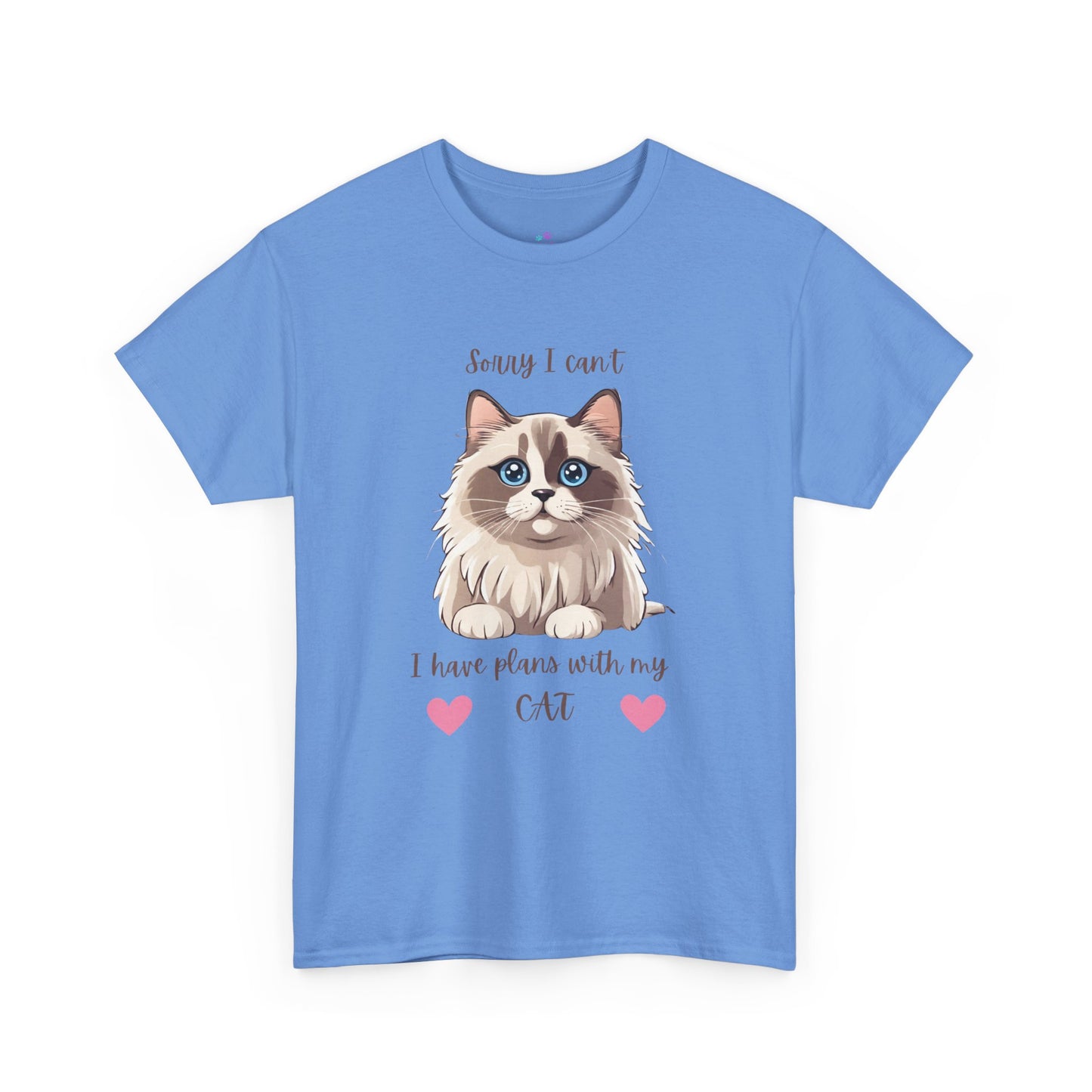 Cat T-Shirt Sorry I Can't I Have Plans With My Cat Cute Unisex Jersey Short Sleeve Tee