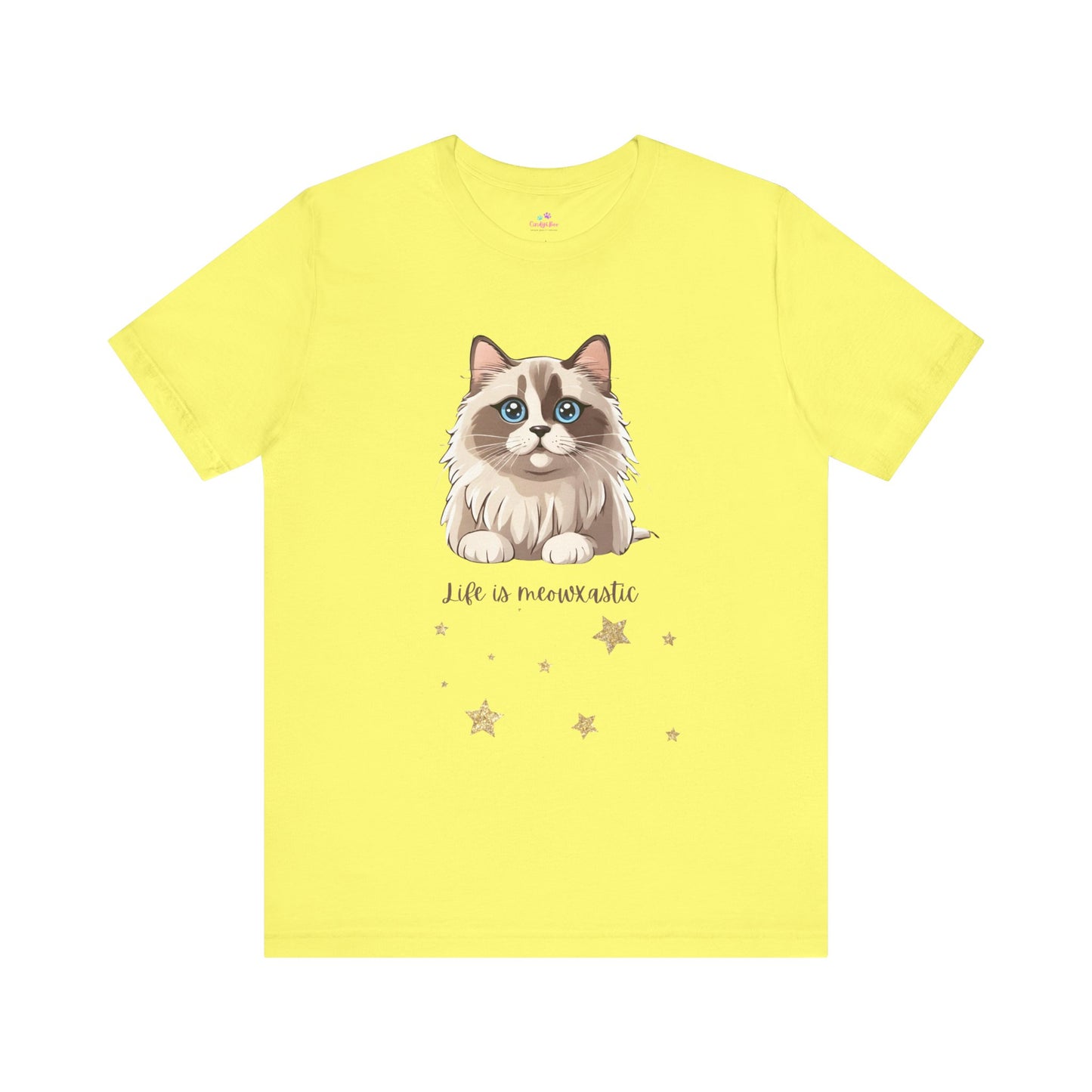 Cat T Shirt Life is Meowtastic Unisex Short Sleeve, Cat T Shirt Women, Cat T Shirt for Girls, Cat Lover T Shirt
