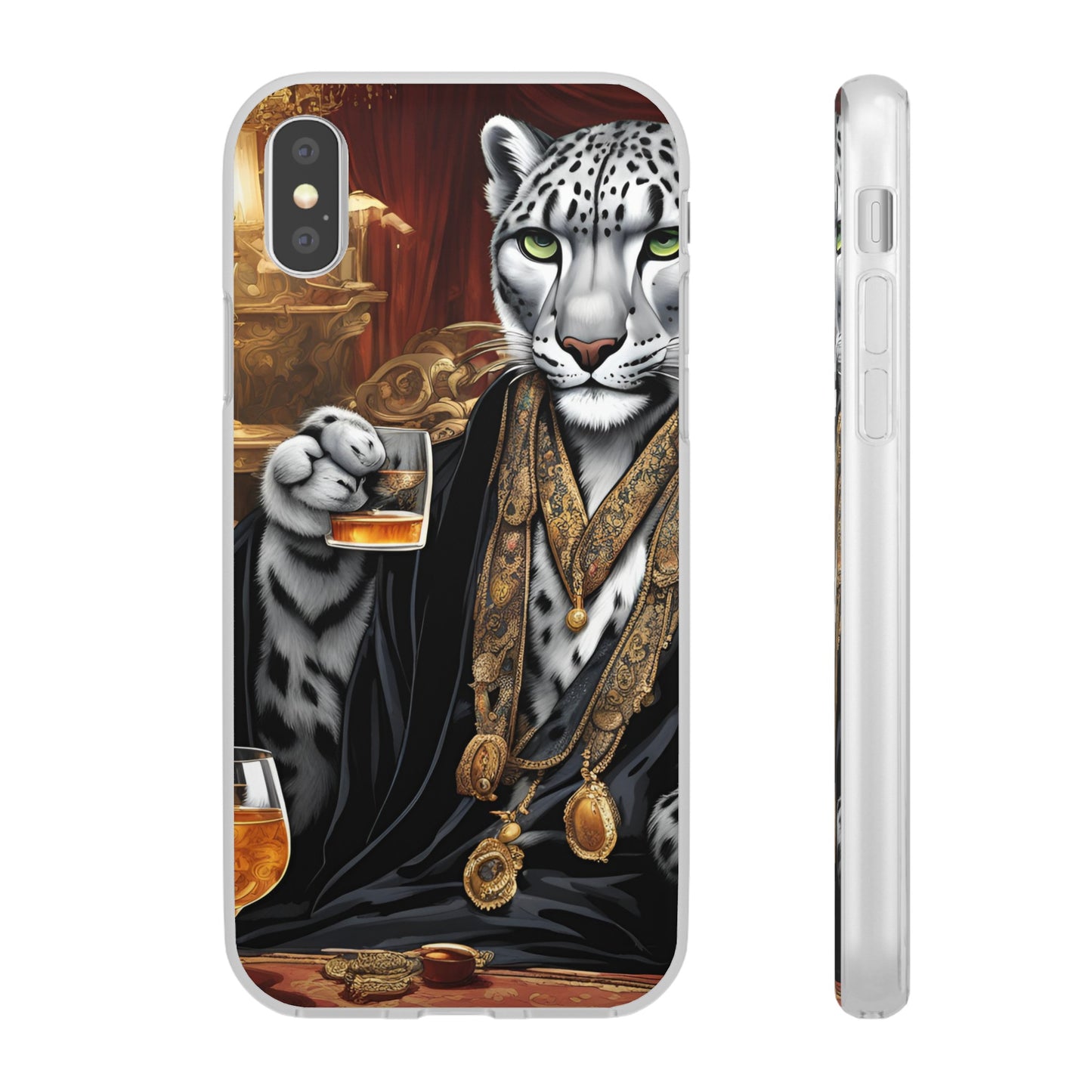 Flexi Whimsical Leopard case for iPhone 15,14,13,12,11,X, Samsung Galaxy , Phone Cover, Cat Lover Gift, Gift for Him.