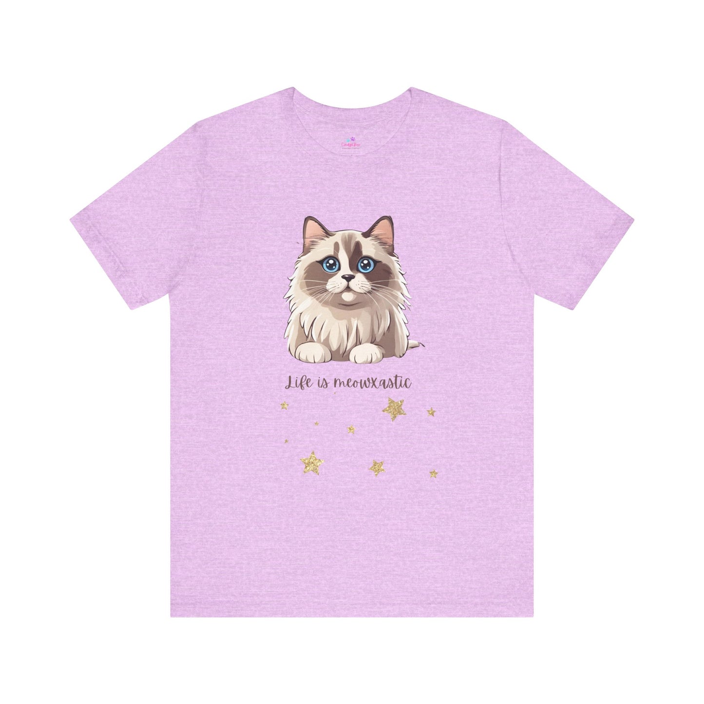 Cat T Shirt Life is Meowtastic Unisex Short Sleeve, Cat T Shirt Women, Cat T Shirt for Girls, Cat Lover T Shirt