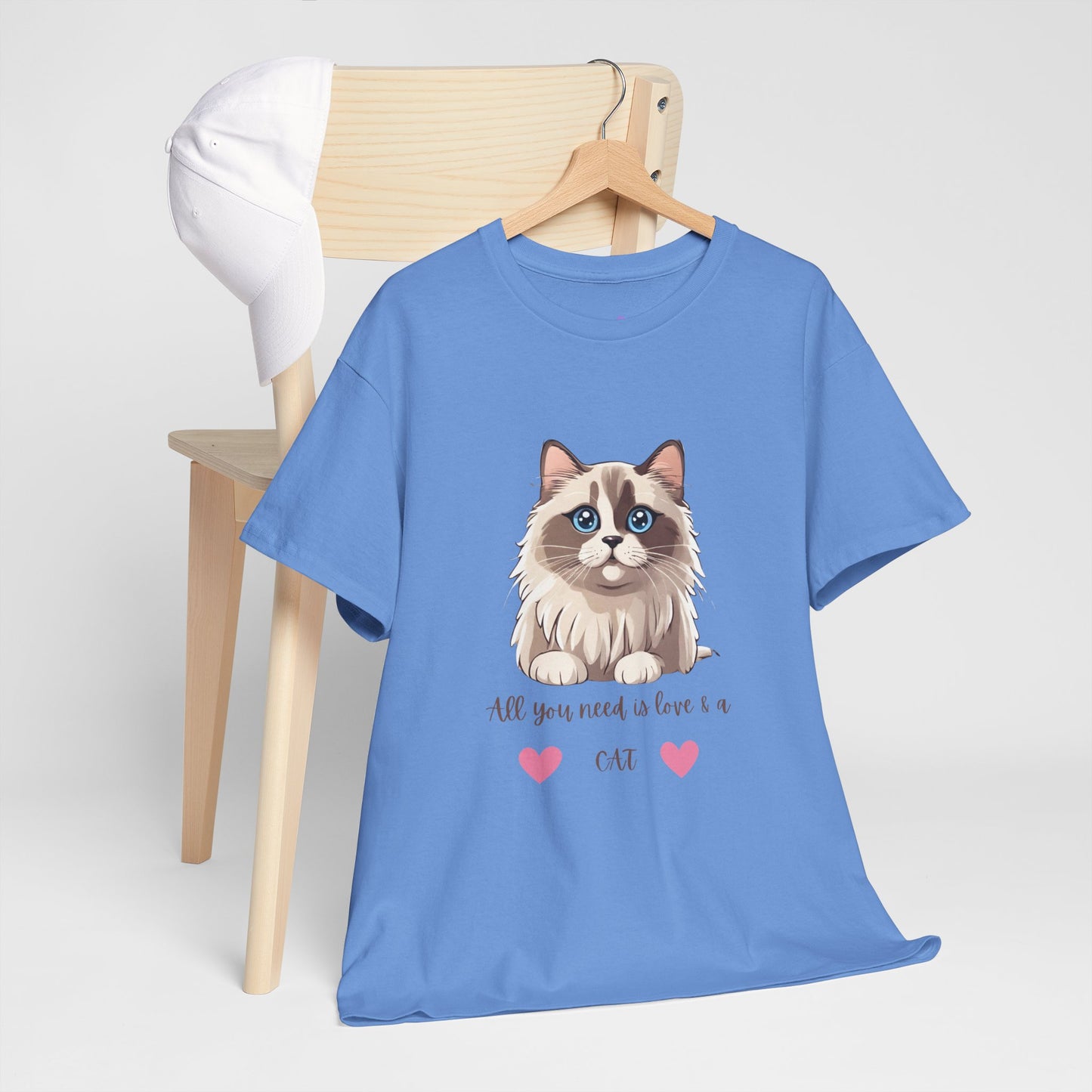 Cute Cat T-Shirt All You Need is Love & a Cat Unisex Jersey Short Sleeve Tee