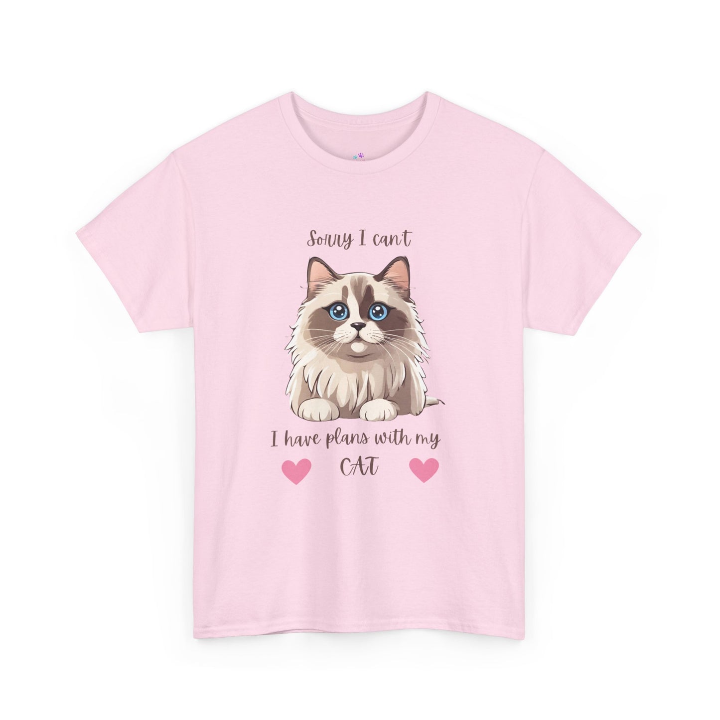 Cat T-Shirt Sorry I Can't I Have Plans With My Cat Cute Unisex Jersey Short Sleeve Tee