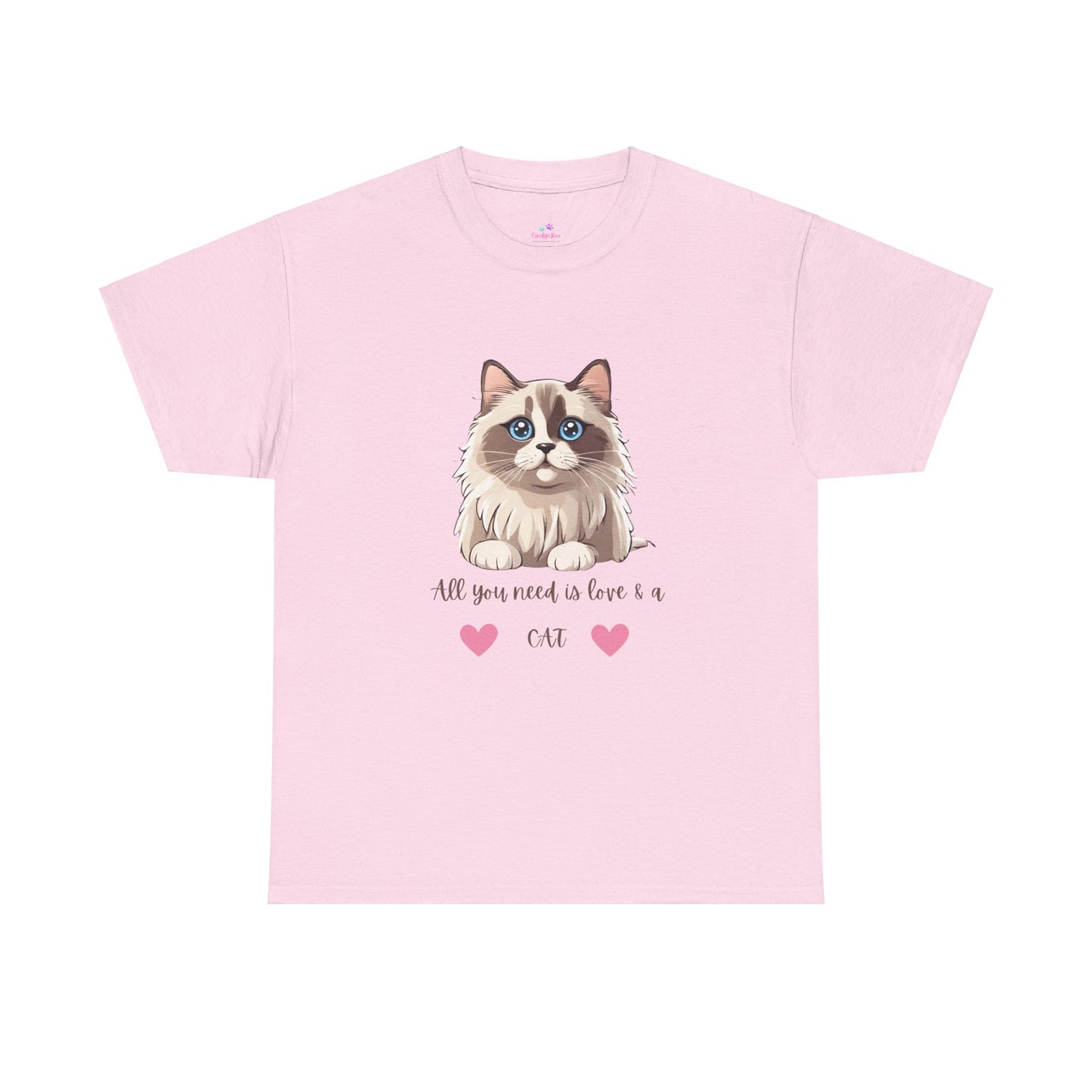 Cute Cat T-Shirt All You Need is Love & a Cat Unisex Jersey Short Sleeve Tee