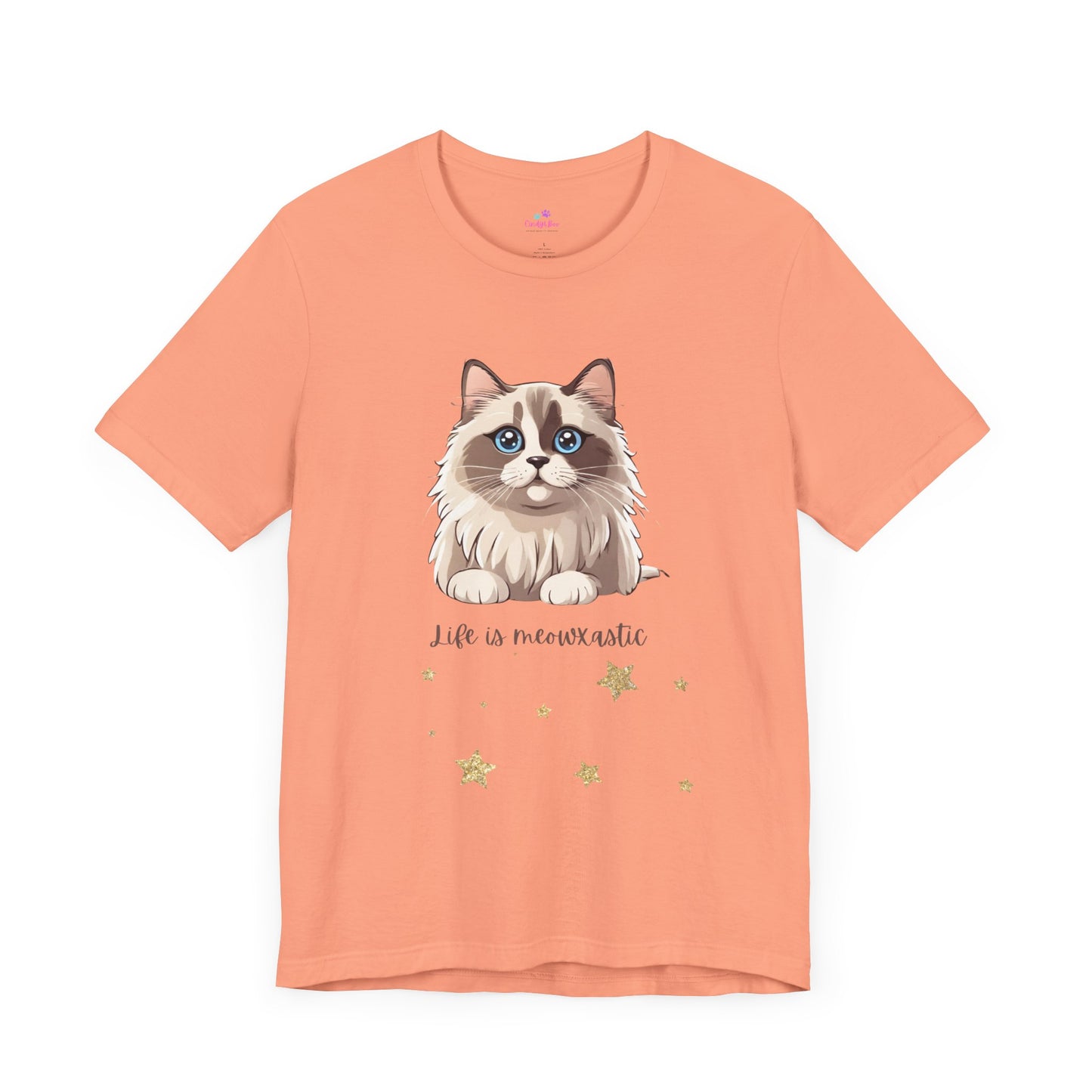 Cat T Shirt Life is Meowtastic Unisex Short Sleeve, Cat T Shirt Women, Cat T Shirt for Girls, Cat Lover T Shirt