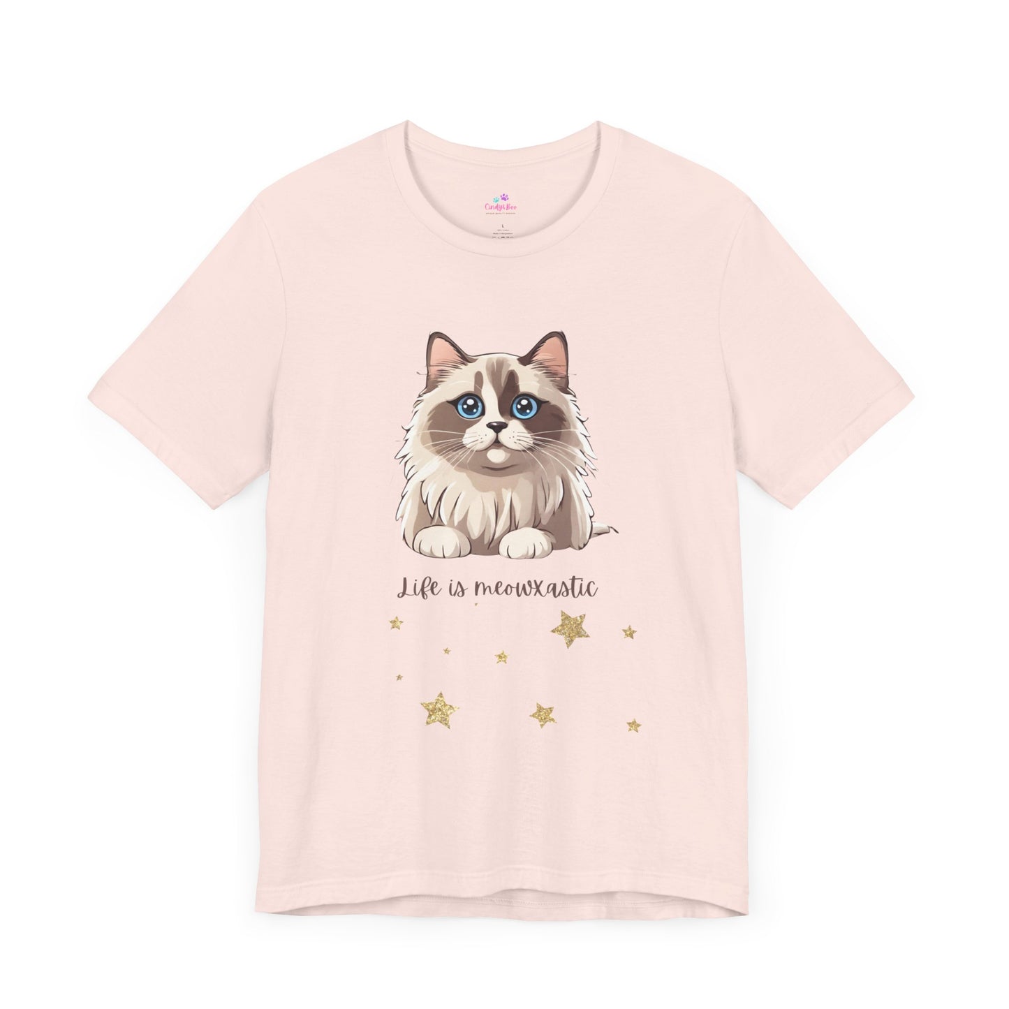 Cat T Shirt Life is Meowtastic Unisex Short Sleeve, Cat T Shirt Women, Cat T Shirt for Girls, Cat Lover T Shirt