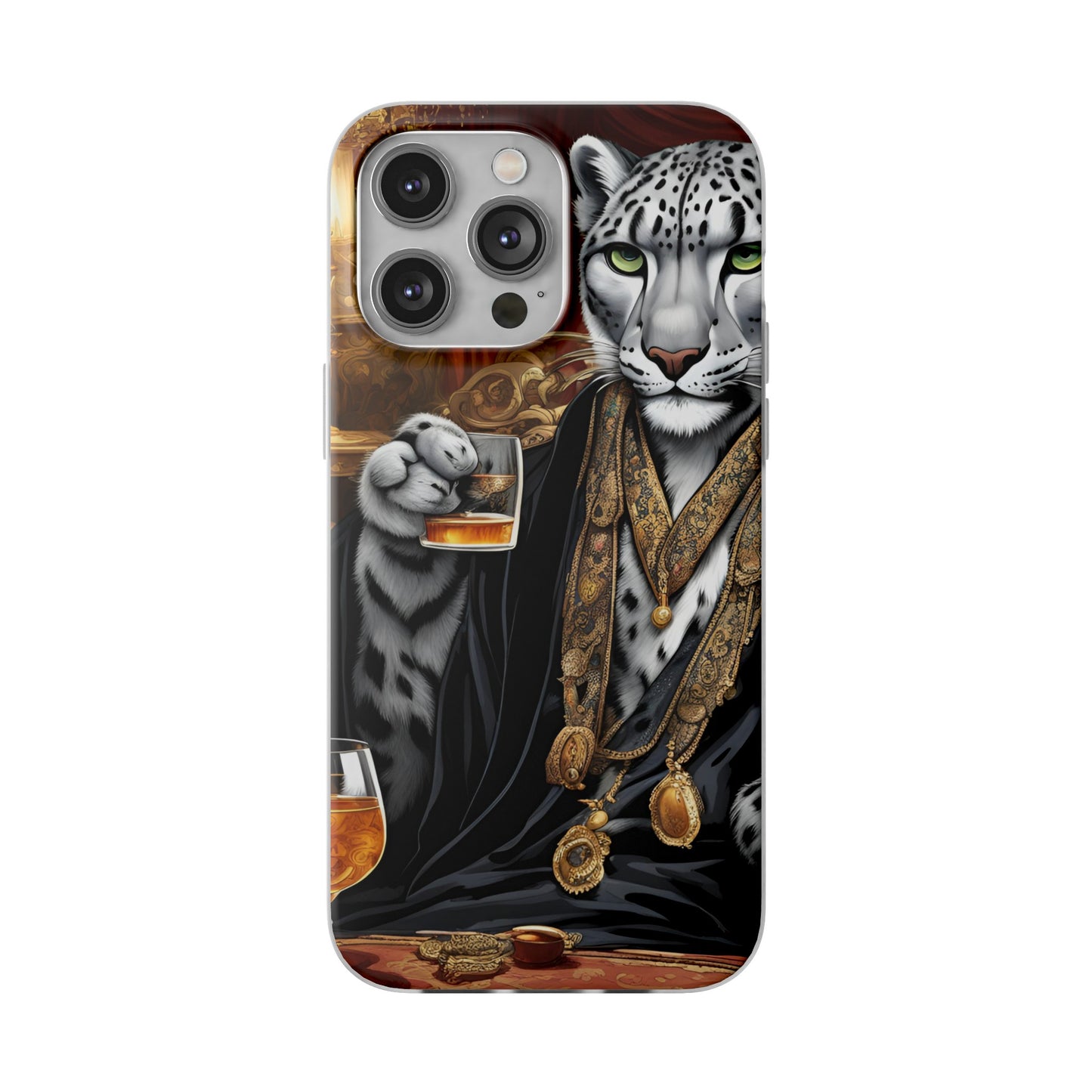 Flexi Whimsical Leopard case for iPhone 15,14,13,12,11,X, Samsung Galaxy , Phone Cover, Cat Lover Gift, Gift for Him.