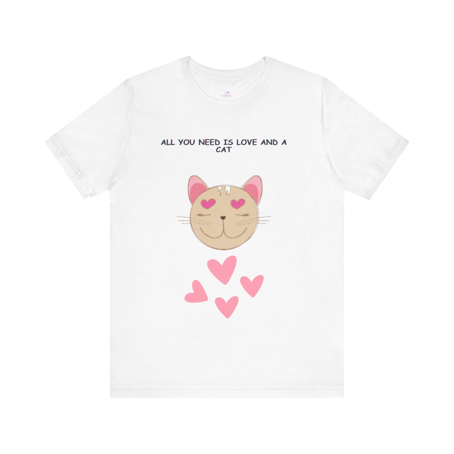 Kids Cat T-Shirt All You Need is Love & a Cat Unisex Jersey Short Sleeve