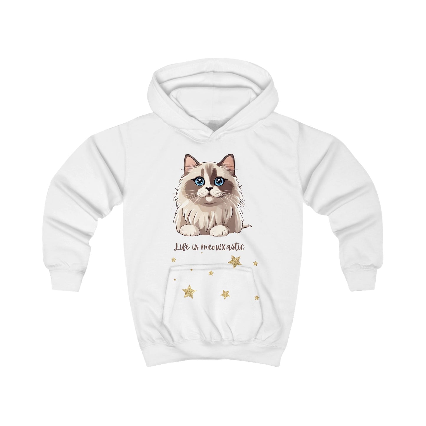 Cute Ragdoll Life is Meowtastic Kids Hoodie