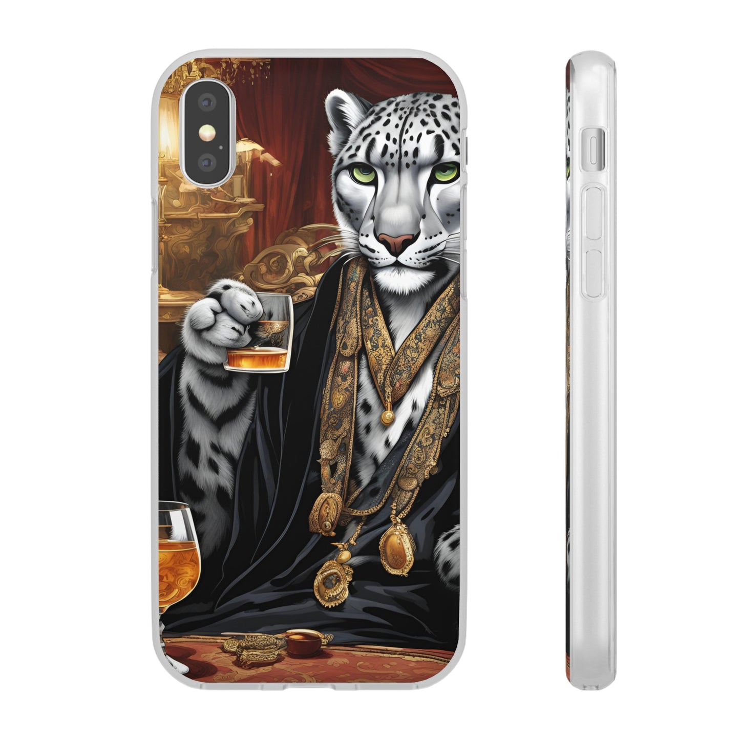 Flexi Whimsical Leopard case for iPhone 15,14,13,12,11,X, Samsung Galaxy , Phone Cover, Cat Lover Gift, Gift for Him.