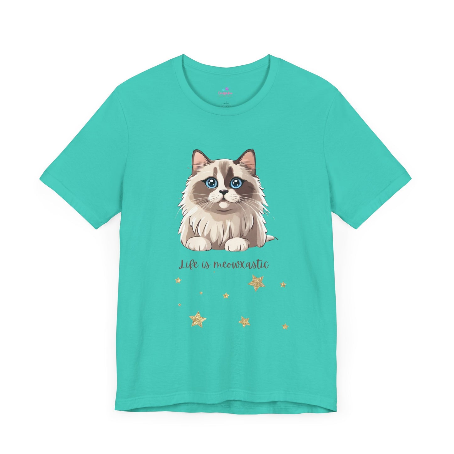 Cat T Shirt Life is Meowtastic Unisex Short Sleeve, Cat T Shirt Women, Cat T Shirt for Girls, Cat Lover T Shirt