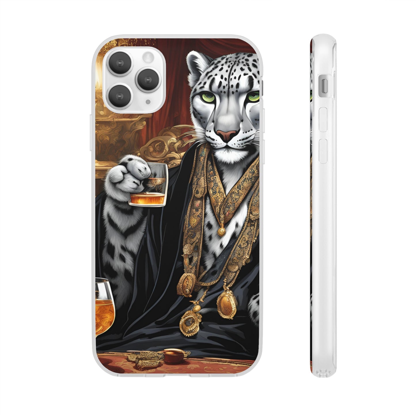 Flexi Whimsical Leopard case for iPhone 15,14,13,12,11,X, Samsung Galaxy , Phone Cover, Cat Lover Gift, Gift for Him.