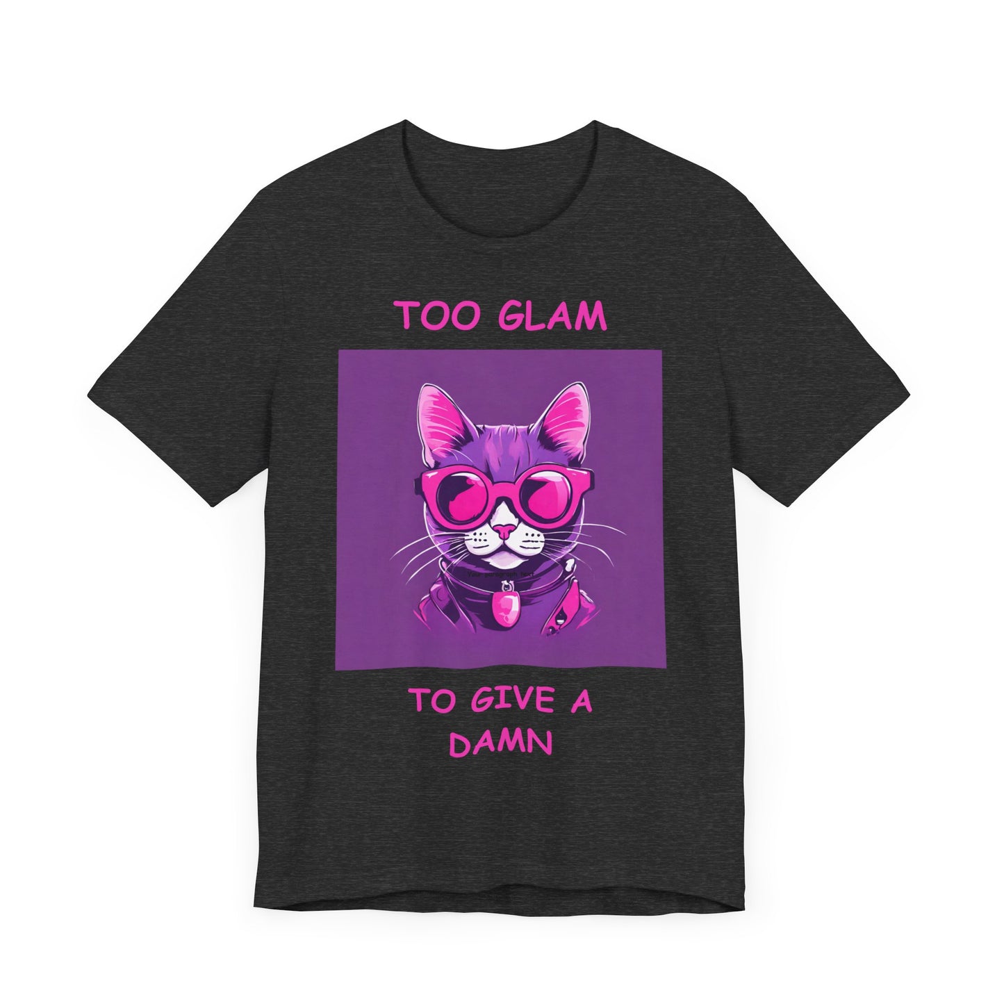 Sassy Cat T-Shirt, Too Glam to Give a Damn, Funny Tee, Cat Lover Gift