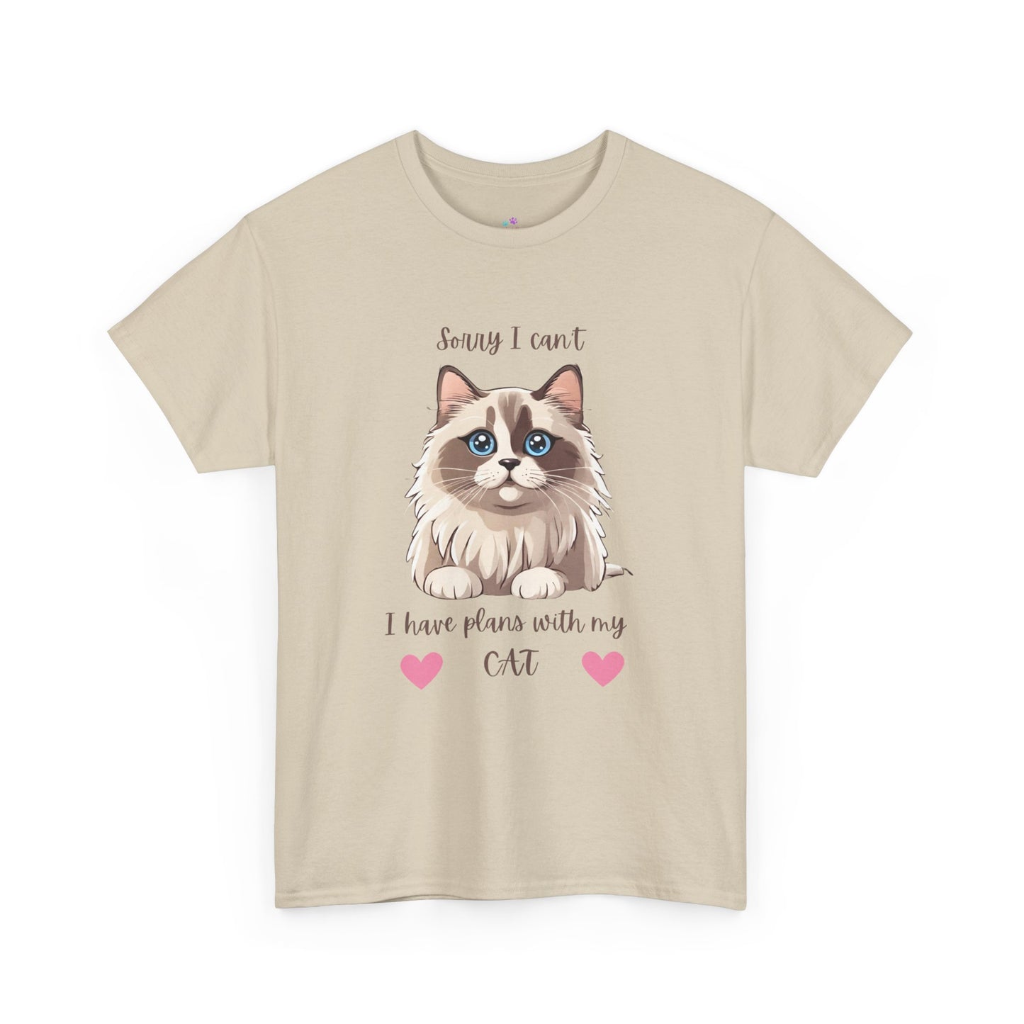 Cat T-Shirt Sorry I Can't I Have Plans With My Cat Cute Unisex Jersey Short Sleeve Tee