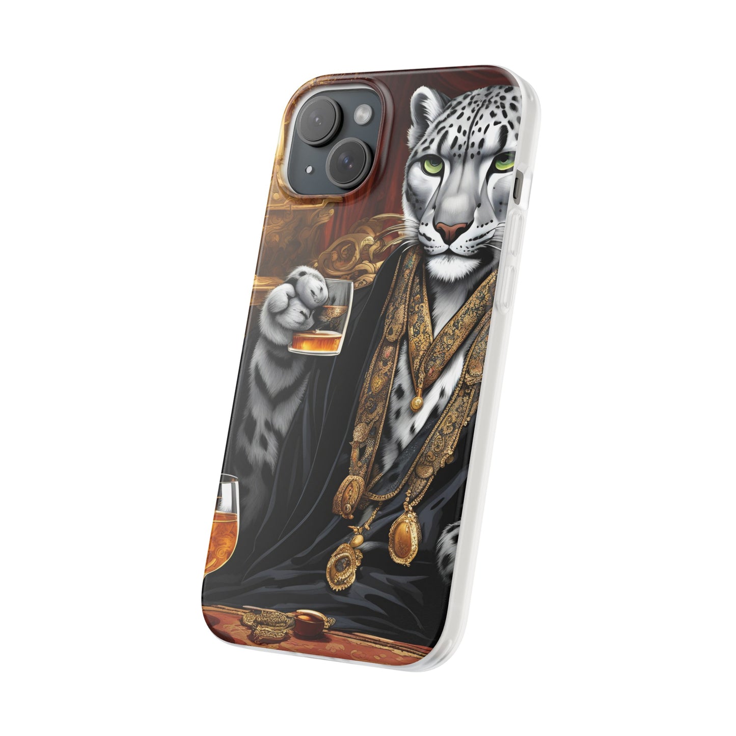 Flexi Whimsical Leopard case for iPhone 15,14,13,12,11,X, Samsung Galaxy , Phone Cover, Cat Lover Gift, Gift for Him.