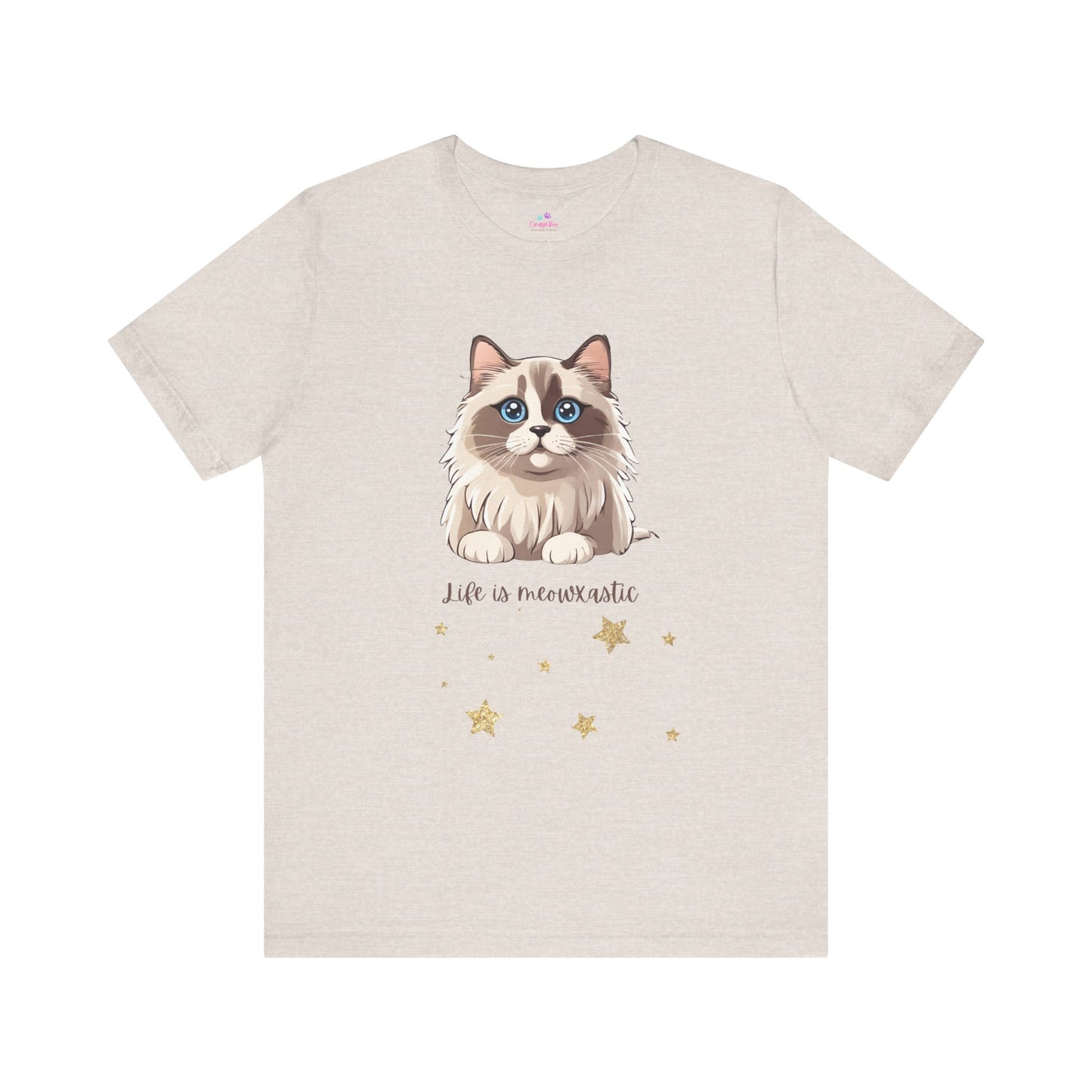 Cat T Shirt Life is Meowtastic Unisex Short Sleeve, Cat T Shirt Women, Cat T Shirt for Girls, Cat Lover T Shirt