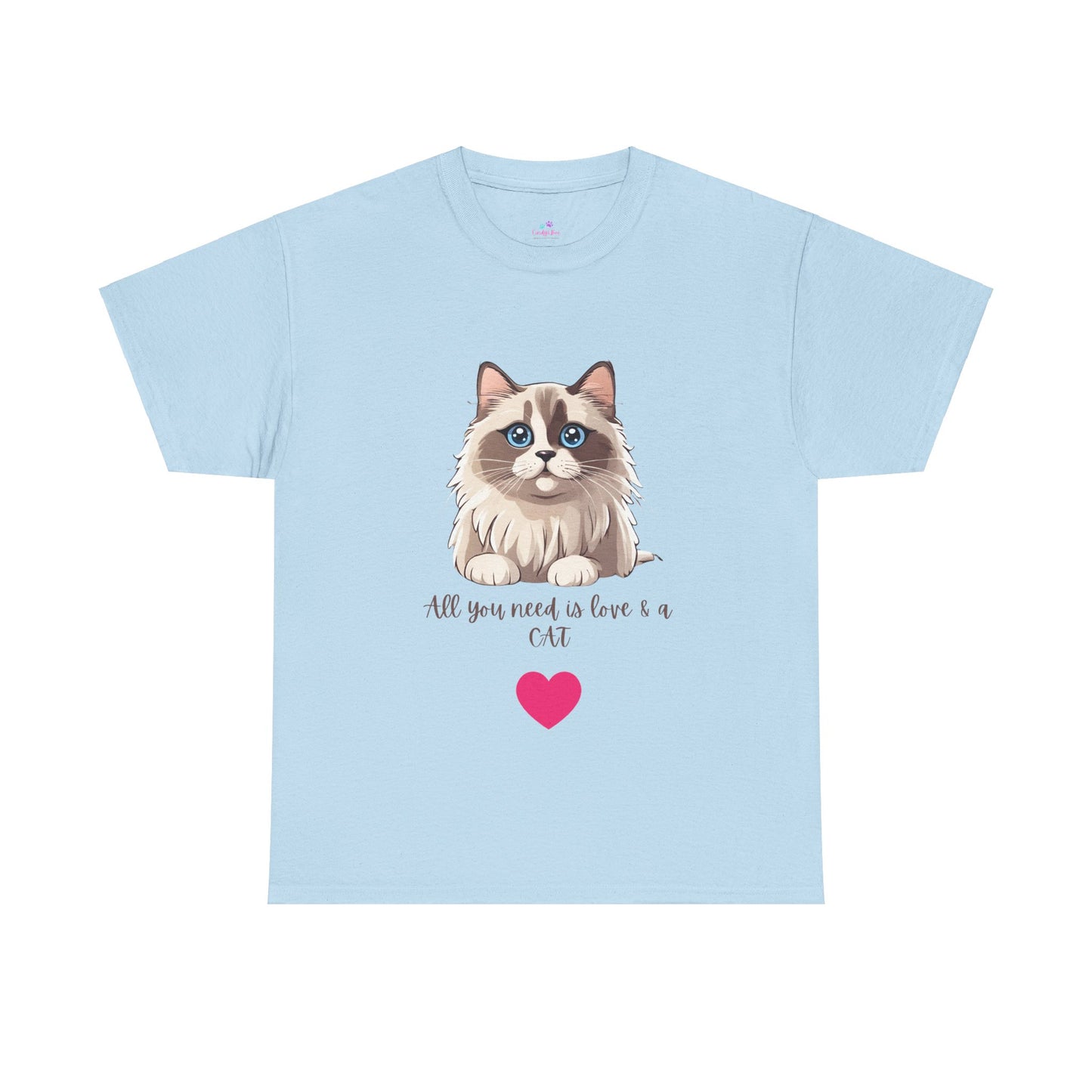 Cat T-Shirt All You Need is Love and a Cat Ragdoll Unisex Jersey Short Sleeve Tee Cat Funny Cat Love Kitten Kids Tee Animal Lover Gift