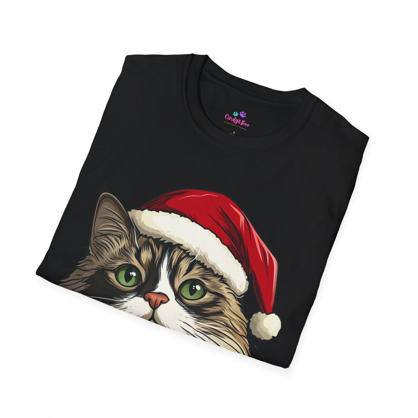Meowy Christmas T-Shirt , Cat Christmas T-Shirt, Cat Lover Gift