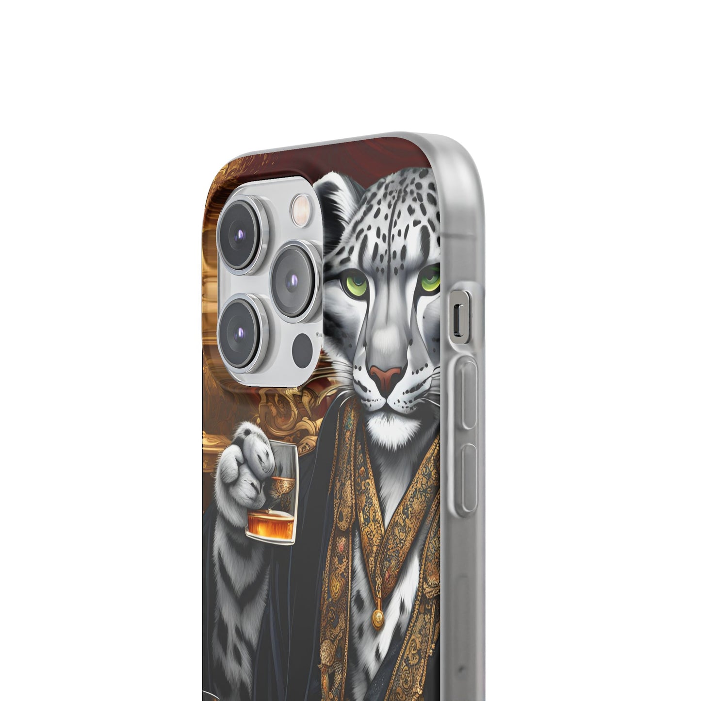 Flexi Whimsical Leopard case for iPhone 15,14,13,12,11,X, Samsung Galaxy , Phone Cover, Cat Lover Gift, Gift for Him.