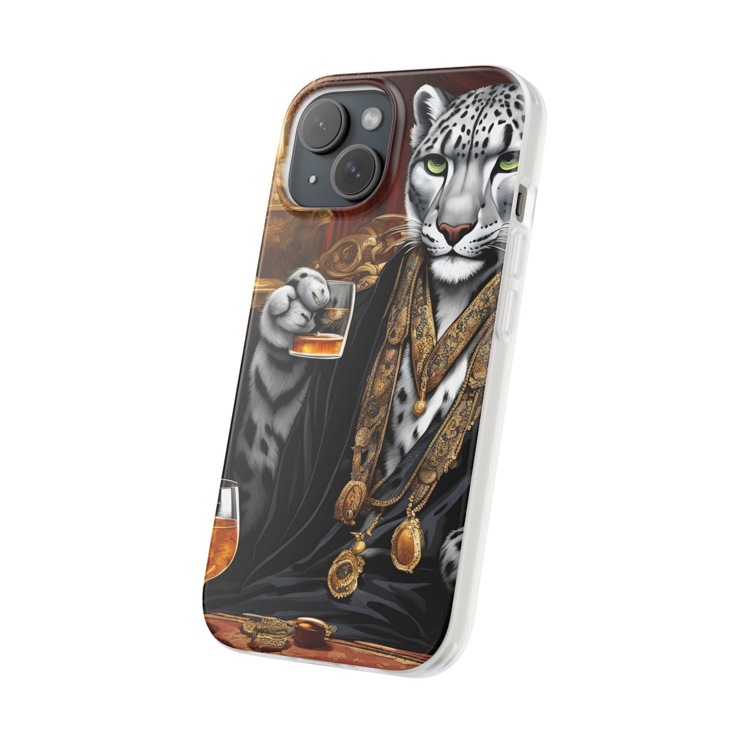 Flexi Whimsical Leopard case for iPhone 15,14,13,12,11,X, Samsung Galaxy , Phone Cover, Cat Lover Gift, Gift for Him.