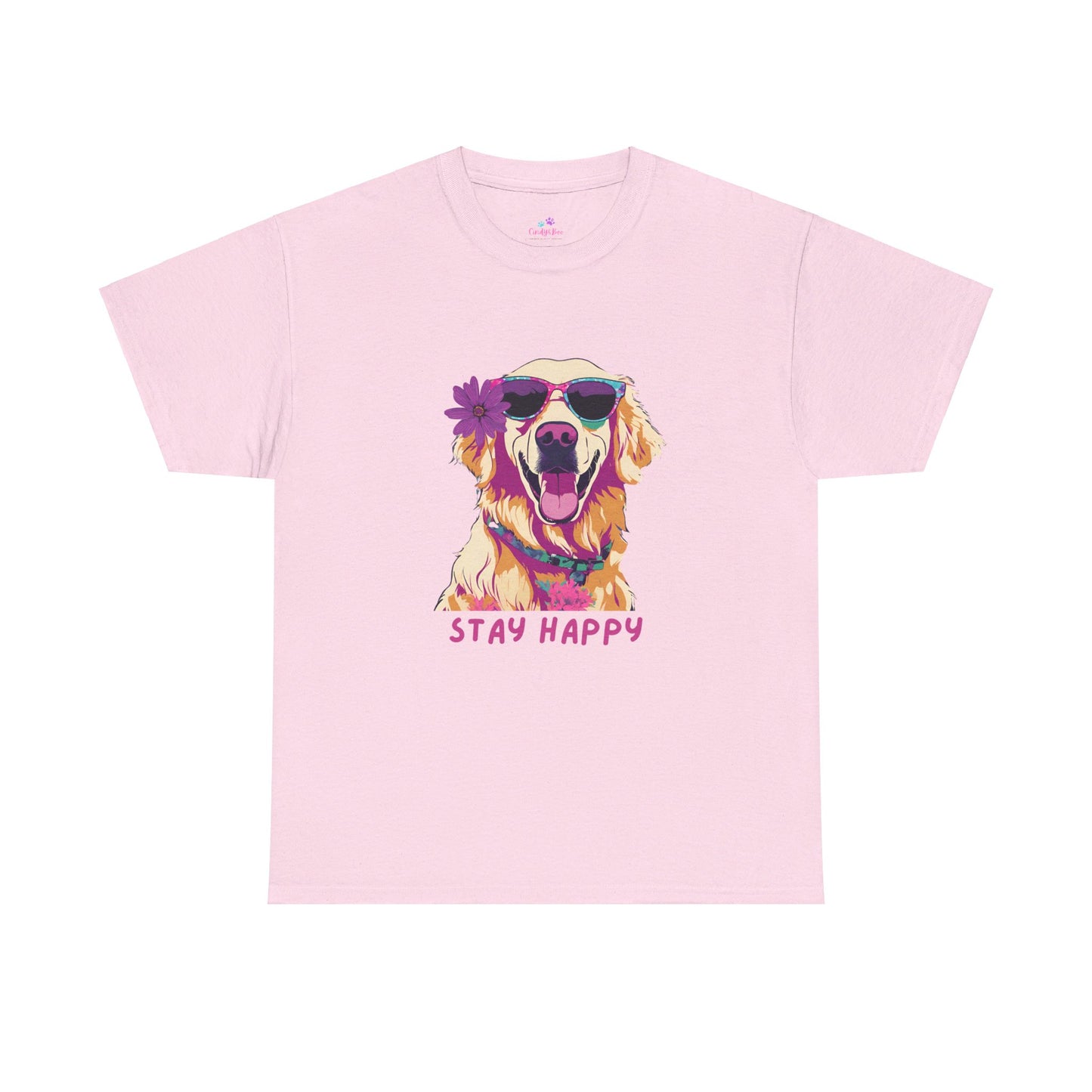 Golden Lab Unisex Cute Stay Happy Jersey Short Sleeve Tee