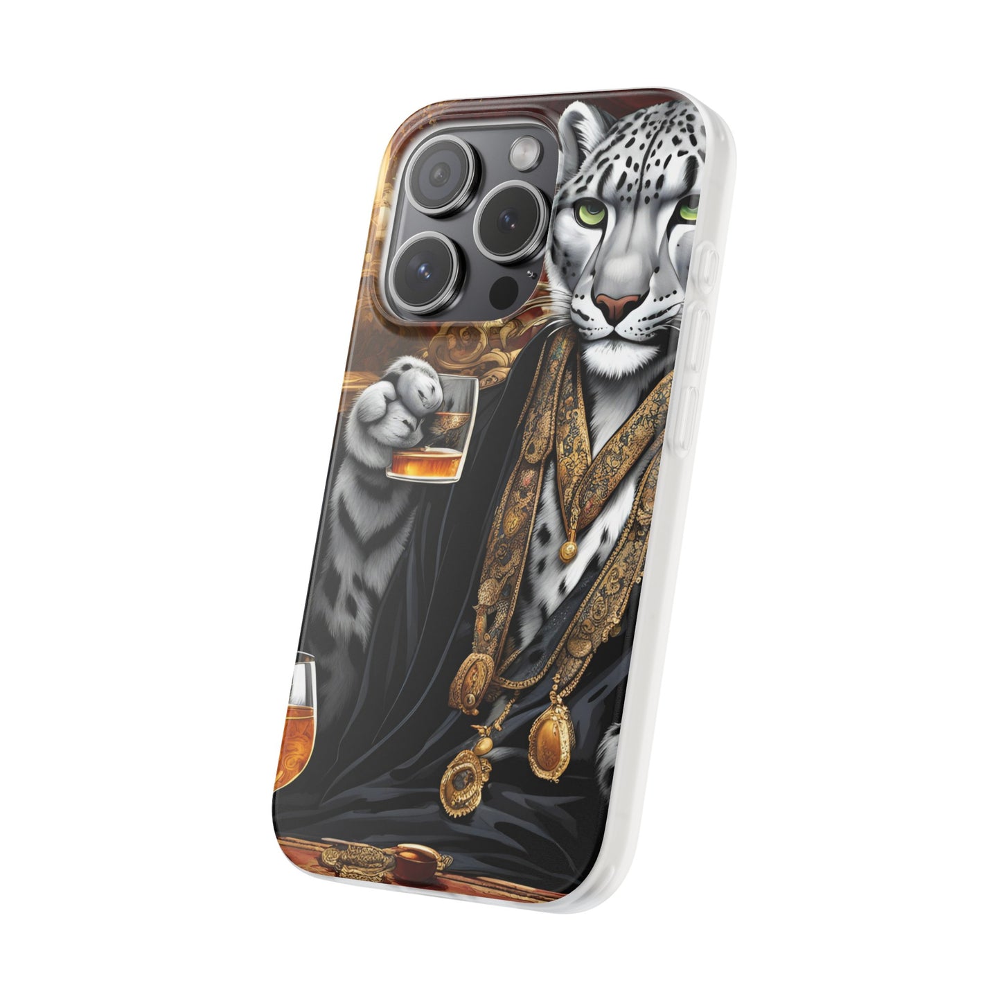 Flexi Whimsical Leopard case for iPhone 15,14,13,12,11,X, Samsung Galaxy , Phone Cover, Cat Lover Gift, Gift for Him.