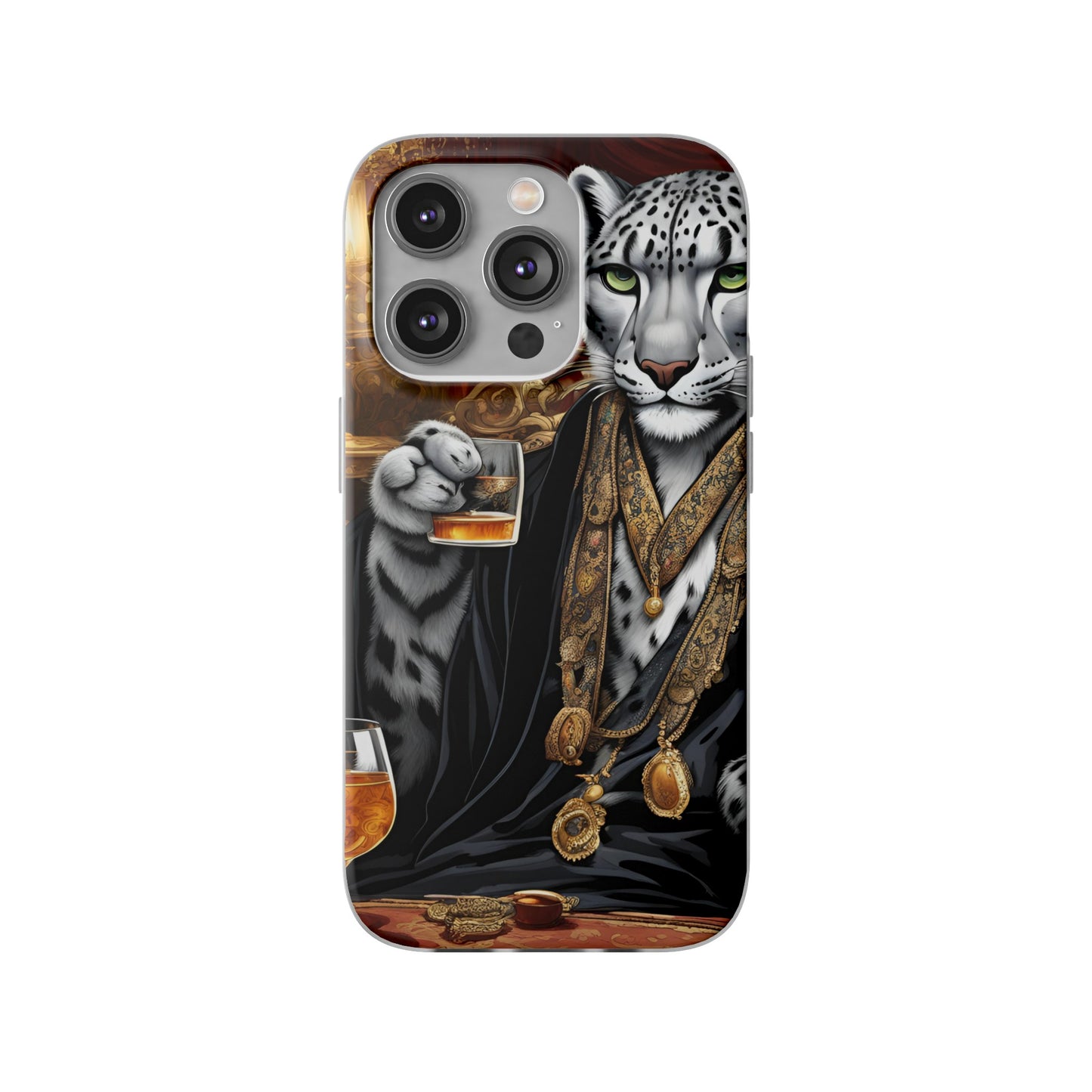 Flexi Whimsical Leopard case for iPhone 15,14,13,12,11,X, Samsung Galaxy , Phone Cover, Cat Lover Gift, Gift for Him.