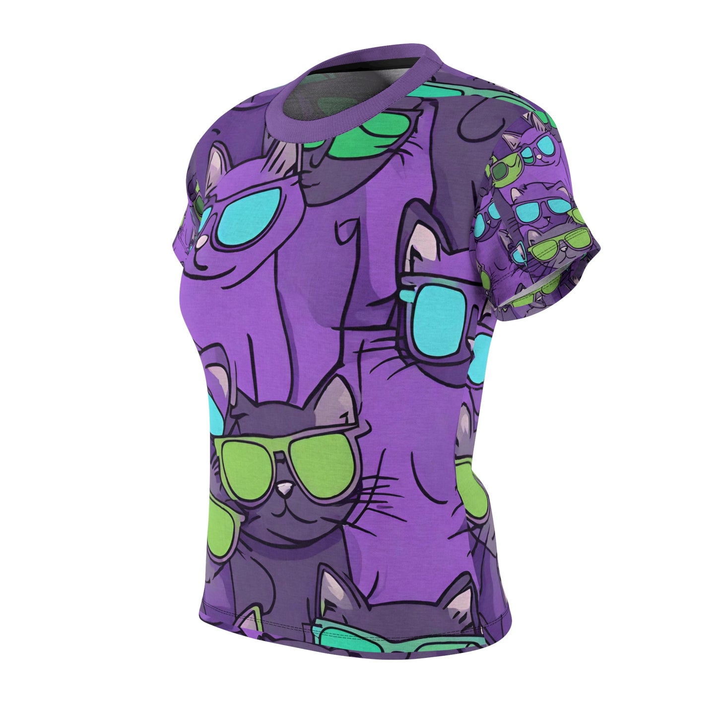 Women's Abstract Cat T-Shirt
