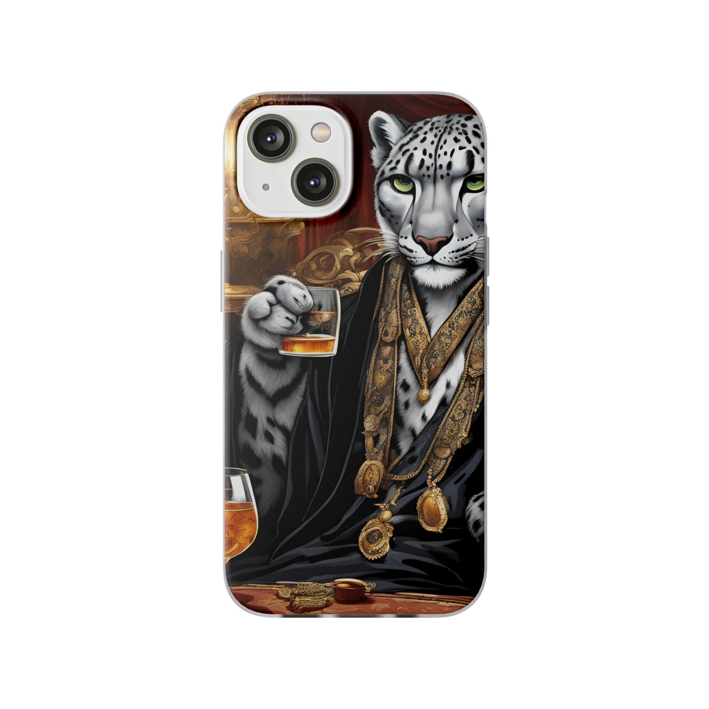 Flexi Whimsical Leopard case for iPhone 15,14,13,12,11,X, Samsung Galaxy , Phone Cover, Cat Lover Gift, Gift for Him.