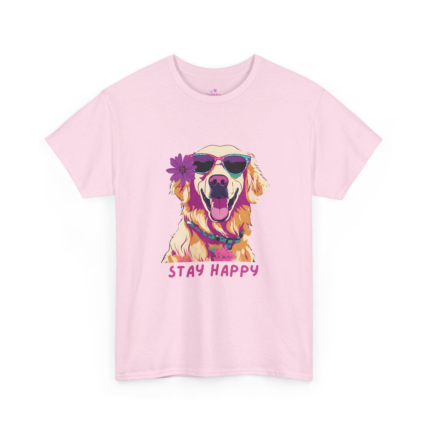 Golden Lab Unisex Cute Stay Happy Jersey Short Sleeve Tee