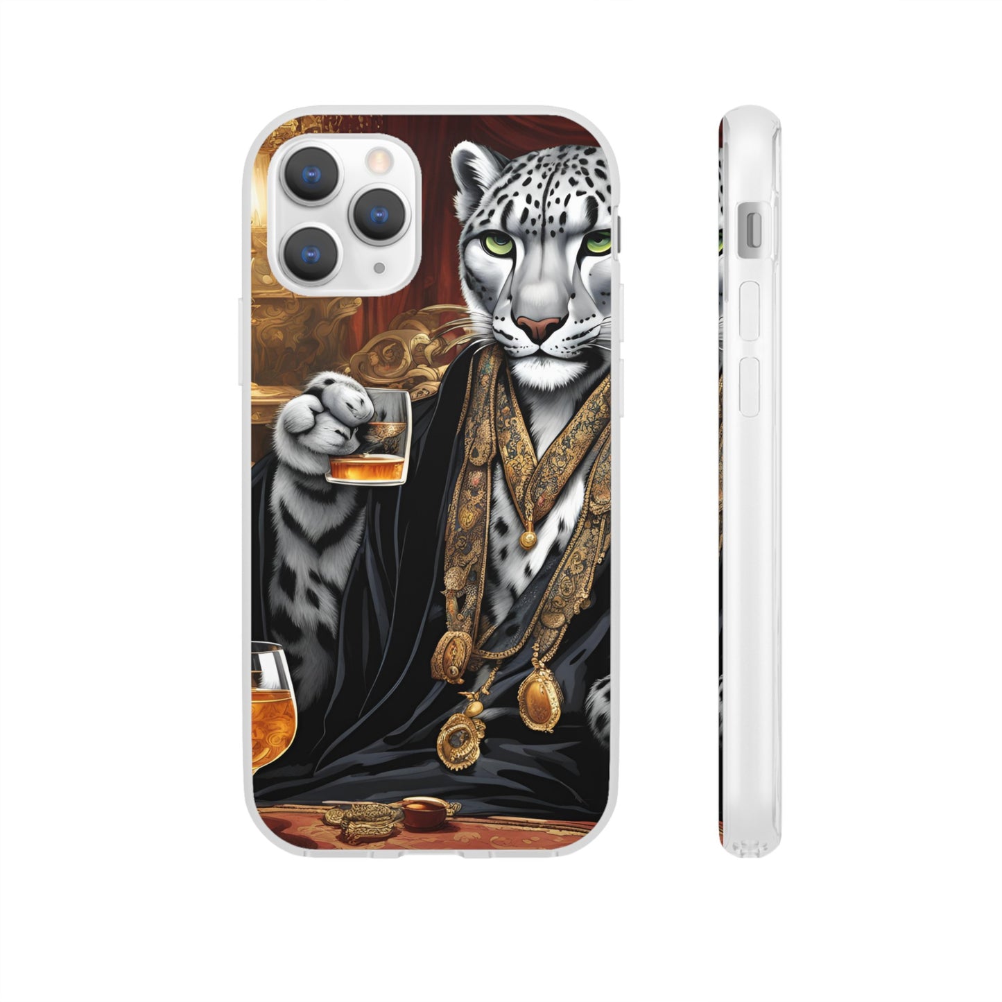 Flexi Whimsical Leopard case for iPhone 15,14,13,12,11,X, Samsung Galaxy , Phone Cover, Cat Lover Gift, Gift for Him.