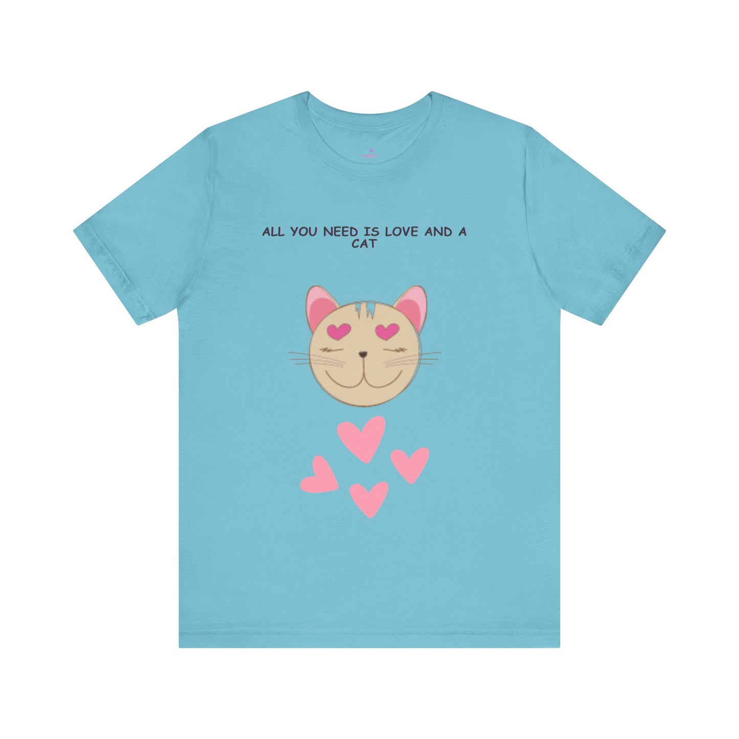Kids Cat T-Shirt All You Need is Love & a Cat Unisex Jersey Short Sleeve