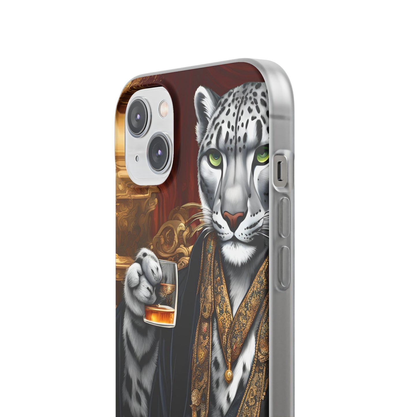 Flexi Whimsical Leopard case for iPhone 15,14,13,12,11,X, Samsung Galaxy , Phone Cover, Cat Lover Gift, Gift for Him.