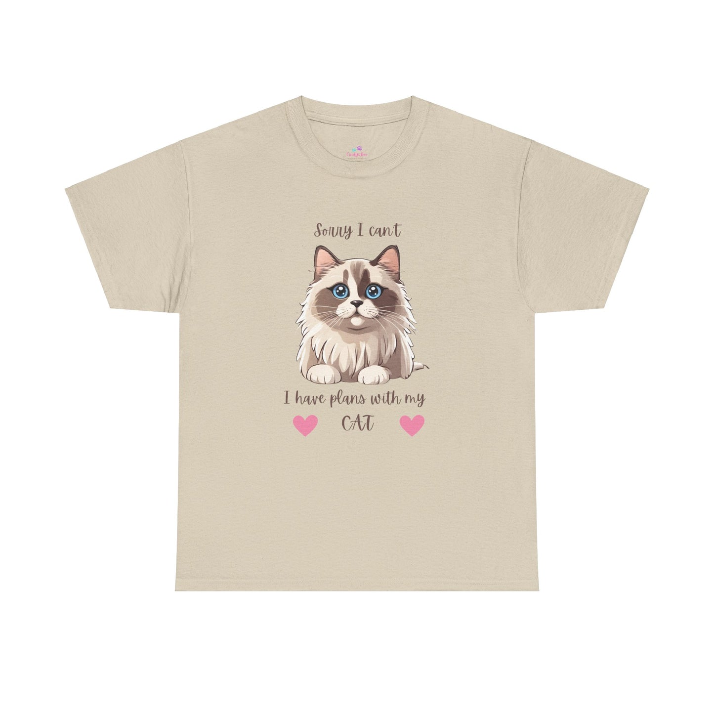 Cat T-Shirt Sorry I Can't I Have Plans With My Cat Cute Unisex Jersey Short Sleeve Tee