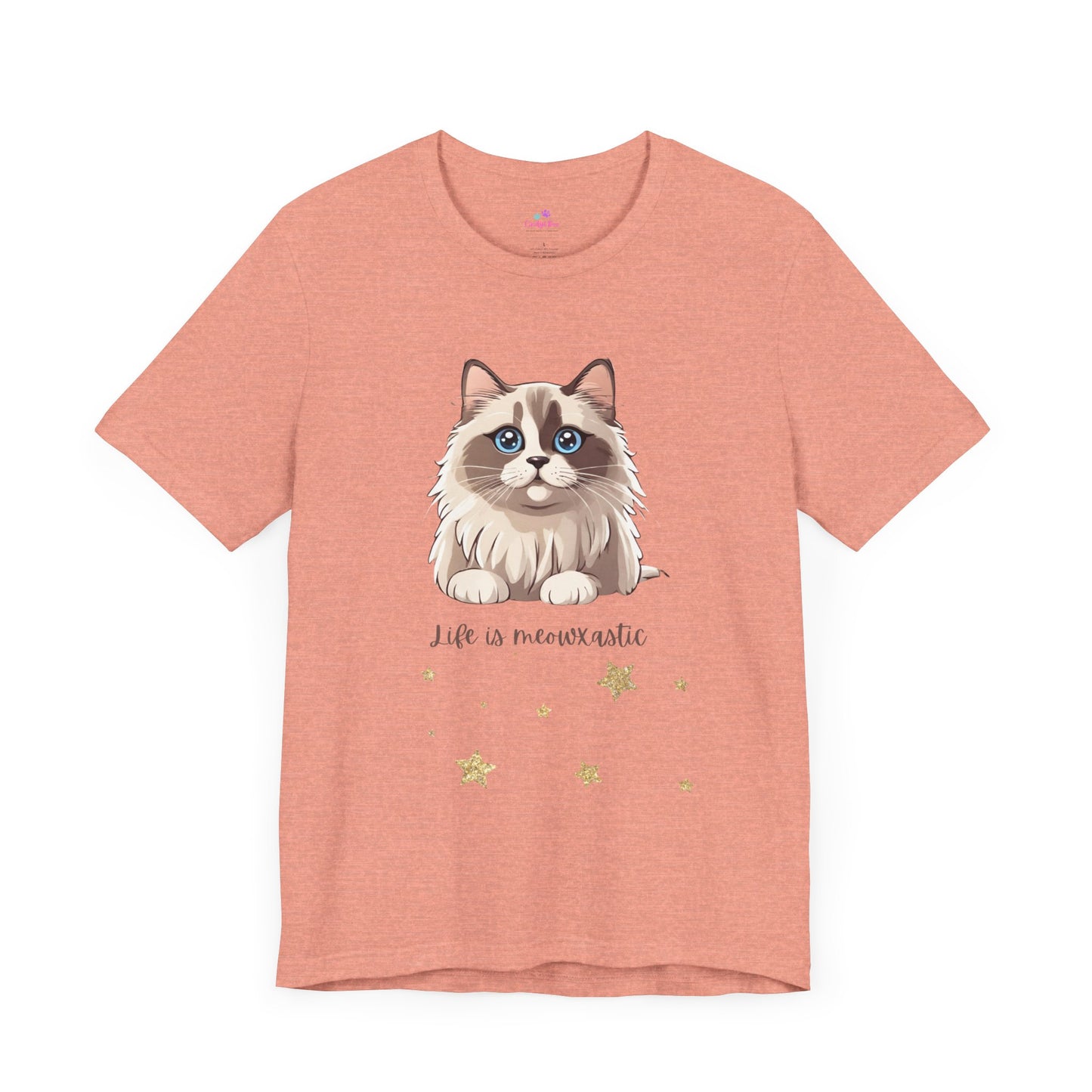 Cat T Shirt Life is Meowtastic Unisex Short Sleeve, Cat T Shirt Women, Cat T Shirt for Girls, Cat Lover T Shirt