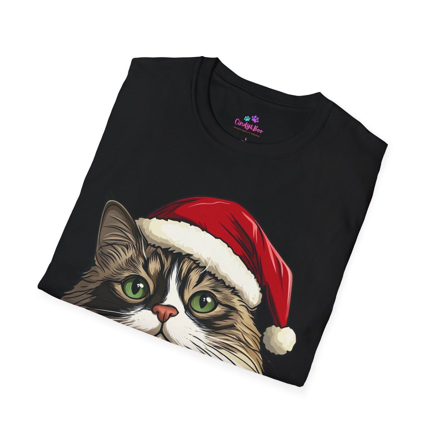 Meowy Catmas Holiday T-Shirt, Christmas T-Shirt for Cat Lovers, Cat T-Shirt for Christmas
