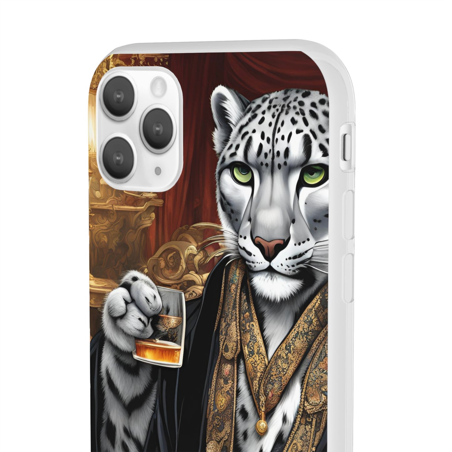Flexi Whimsical Leopard case for iPhone 15,14,13,12,11,X, Samsung Galaxy , Phone Cover, Cat Lover Gift, Gift for Him.