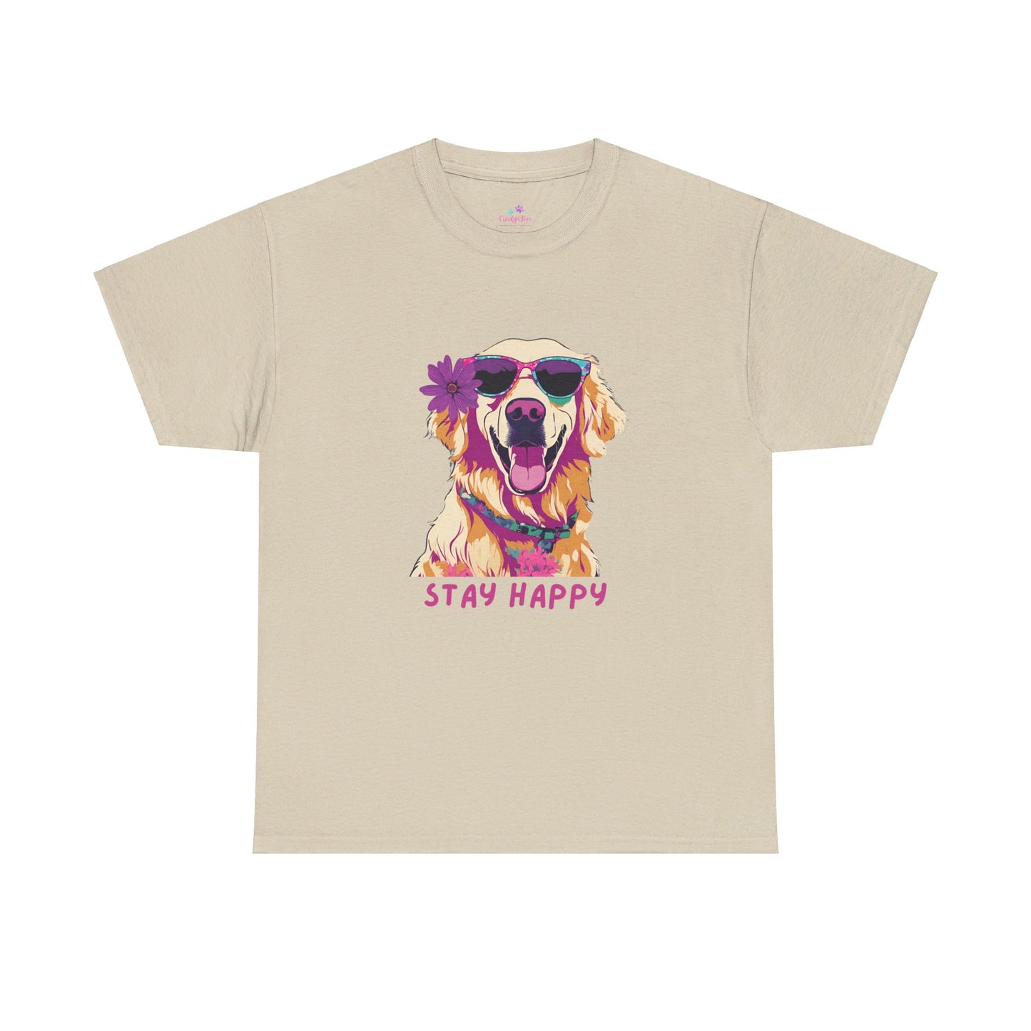 Golden Lab Unisex Cute Stay Happy Jersey Short Sleeve Tee