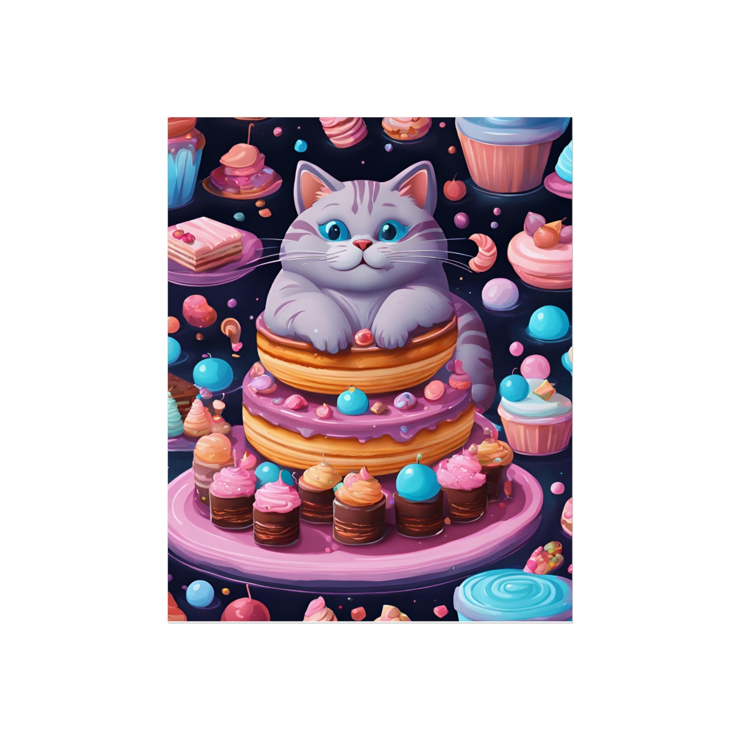Poster - Tabby Cat sweetscape - Cat Lover Wall Art, Cat Lover Decor, Cute Kitten Print