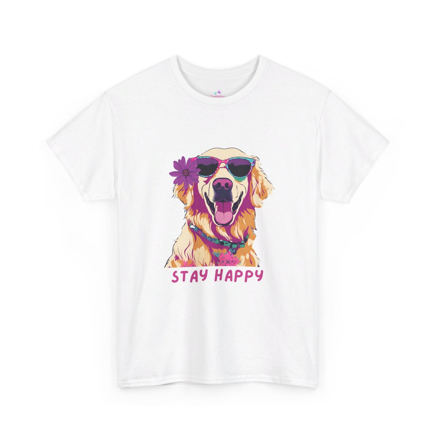 Golden Lab Unisex Cute Stay Happy Jersey Short Sleeve Tee