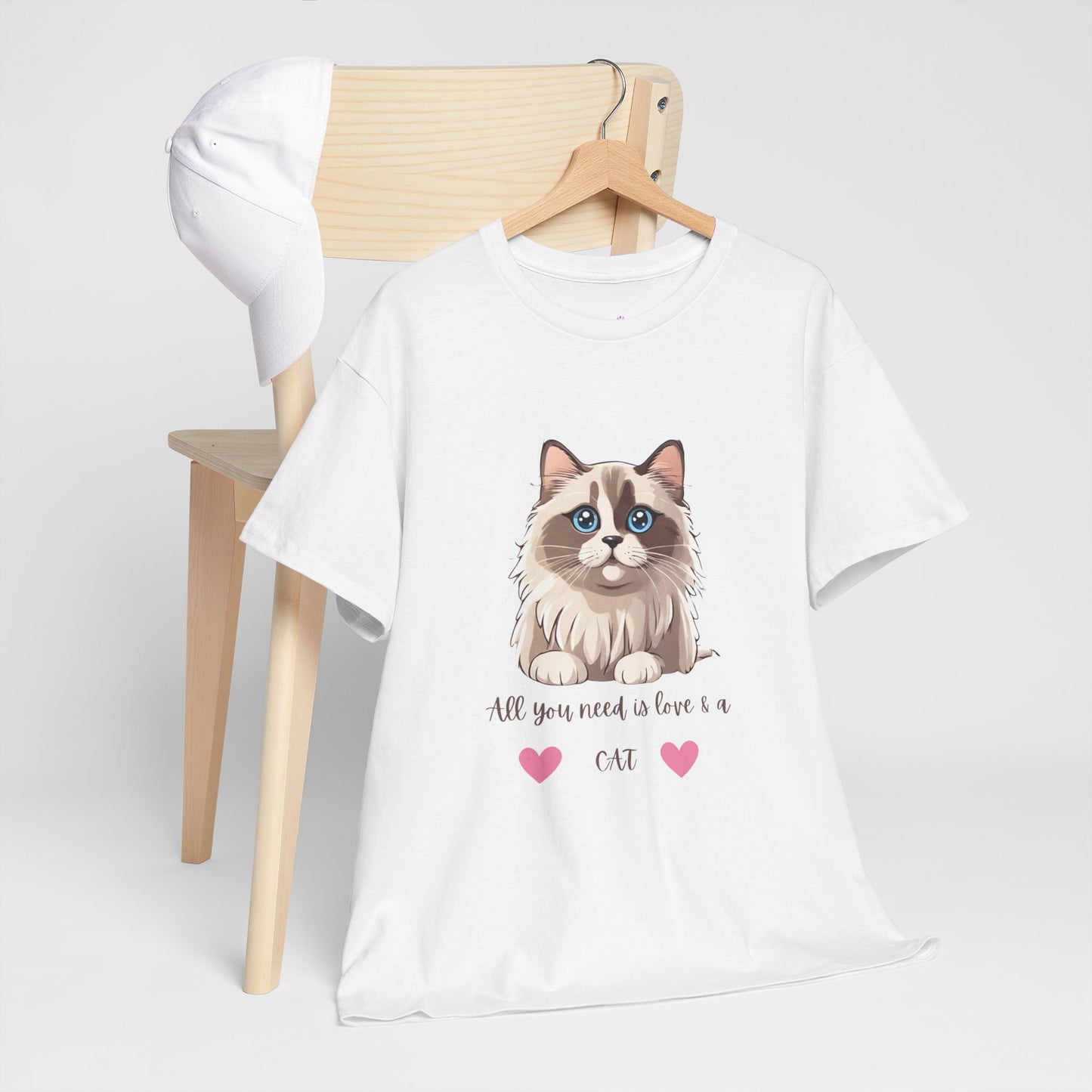 Cute Cat T-Shirt All You Need is Love & a Cat Unisex Jersey Short Sleeve Tee